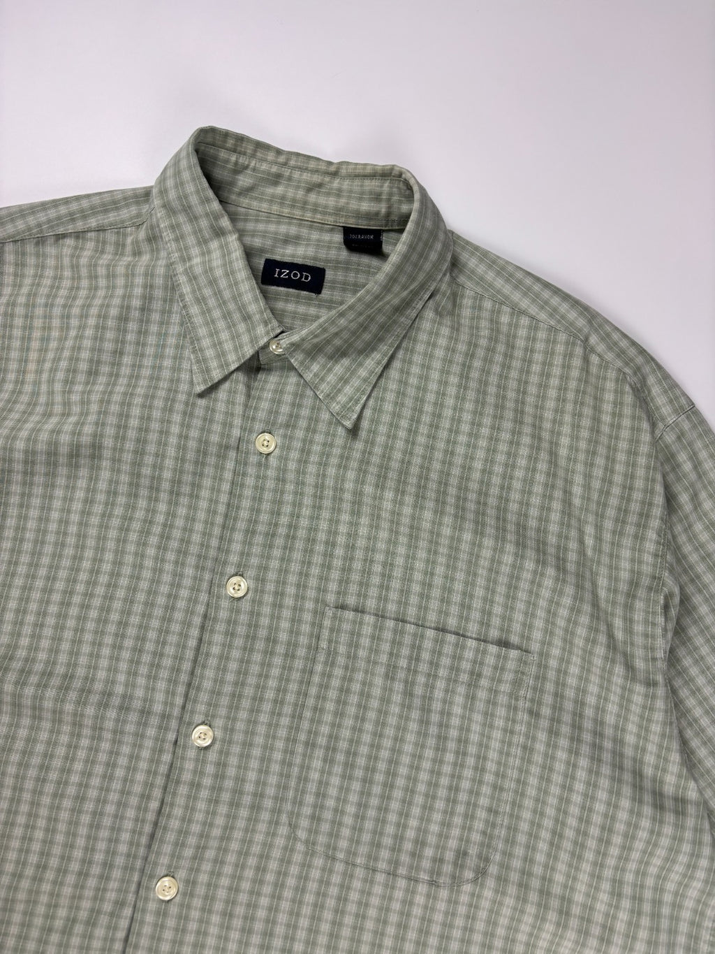 Vintage Izod Plaid Cropped Button Up Shirt