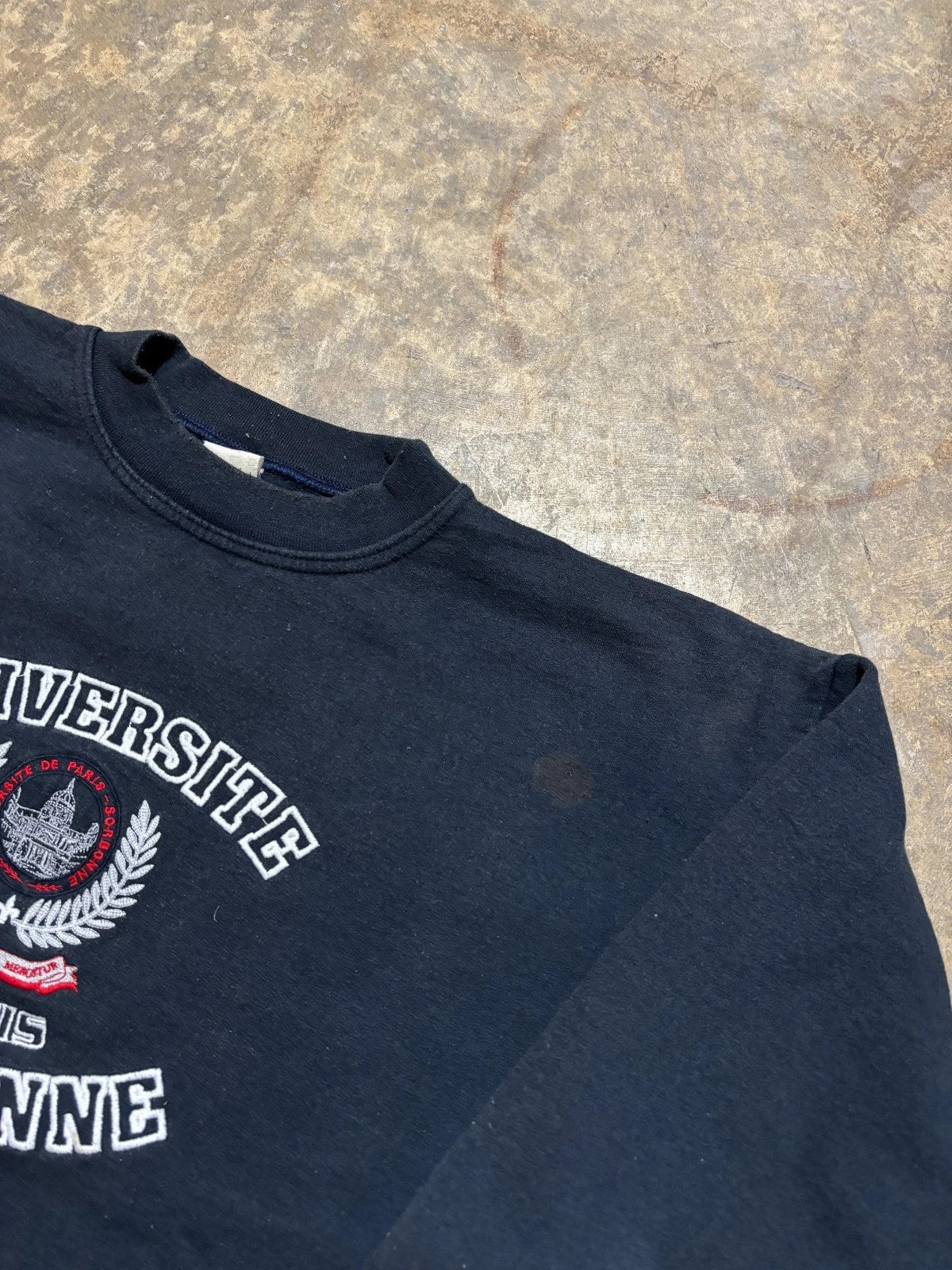 Vintage Universite Sorbonne Paris Sweatshirt - Size Large - Black