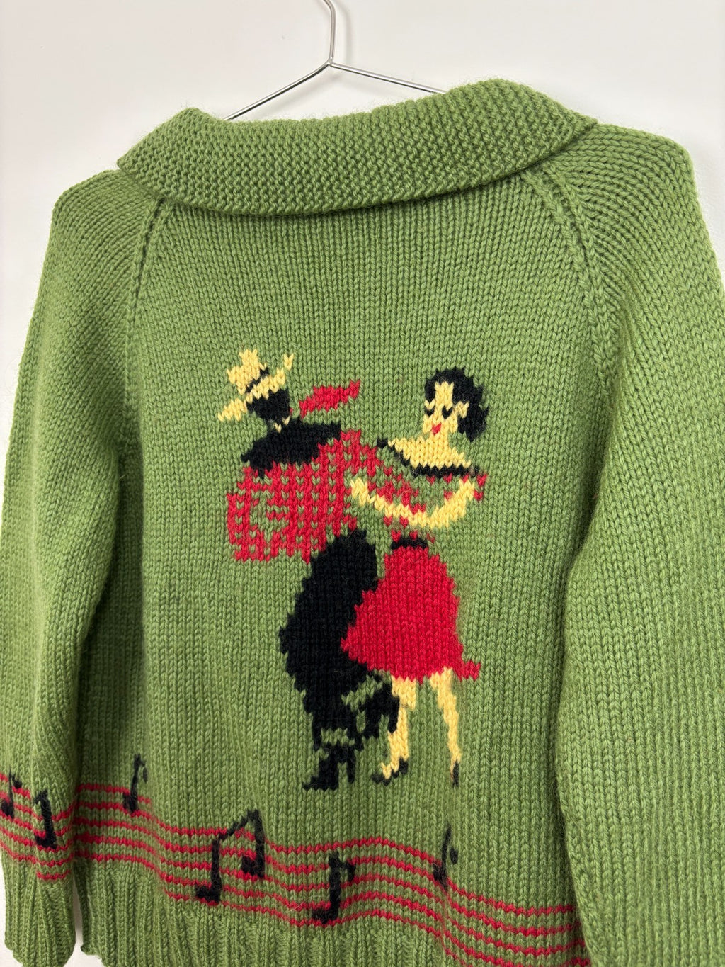 1960s Vintage Dancing Hand Knit Sweater