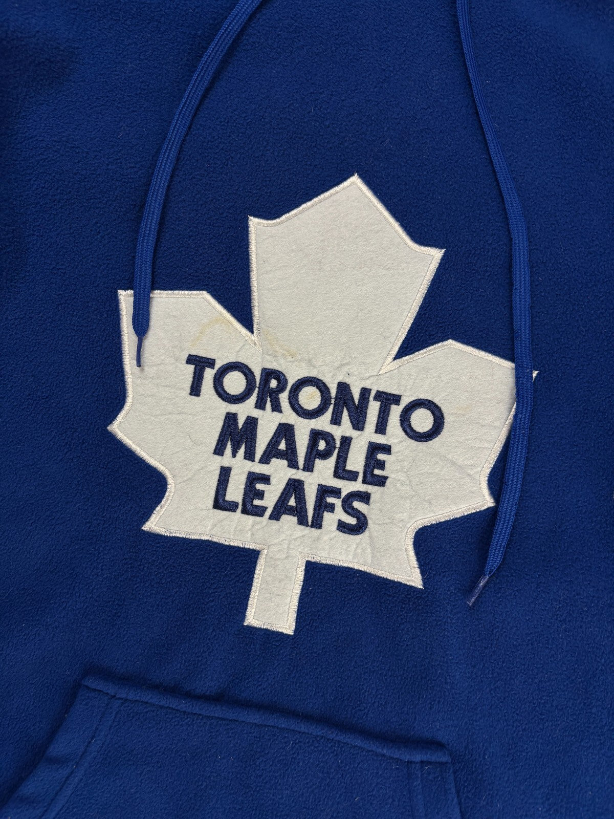 Vintage Toronto Maple Leafs Fleece Sweater / NHL Hockey Hoodie / Large Blue