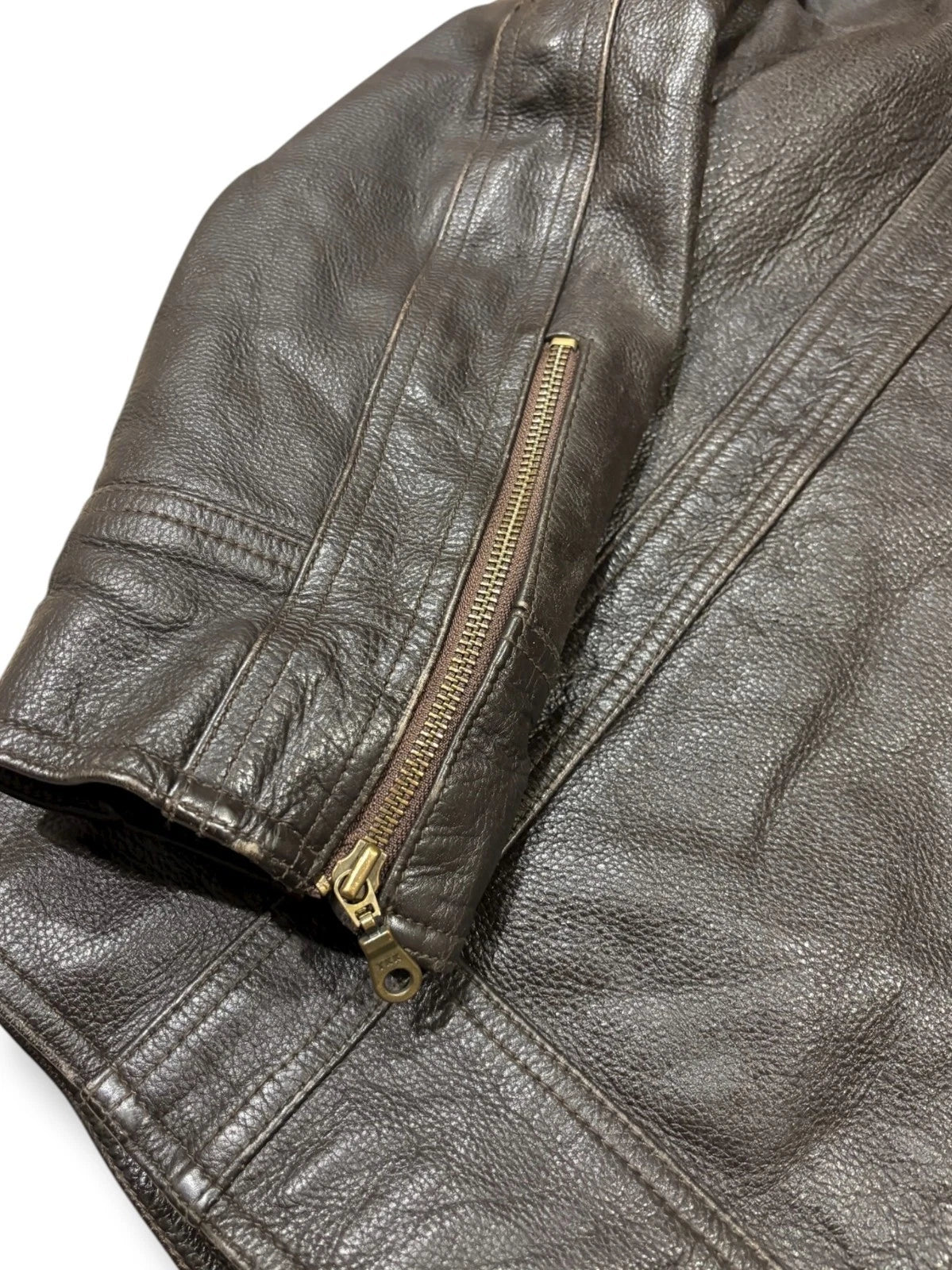 Vintage Dark Brown Leather Jacket - Large - Charles Klein Straight Cut Insulated