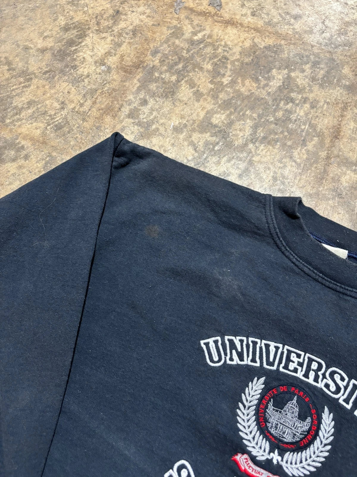 Vintage Universite Sorbonne Paris Sweatshirt - Size Large - Black