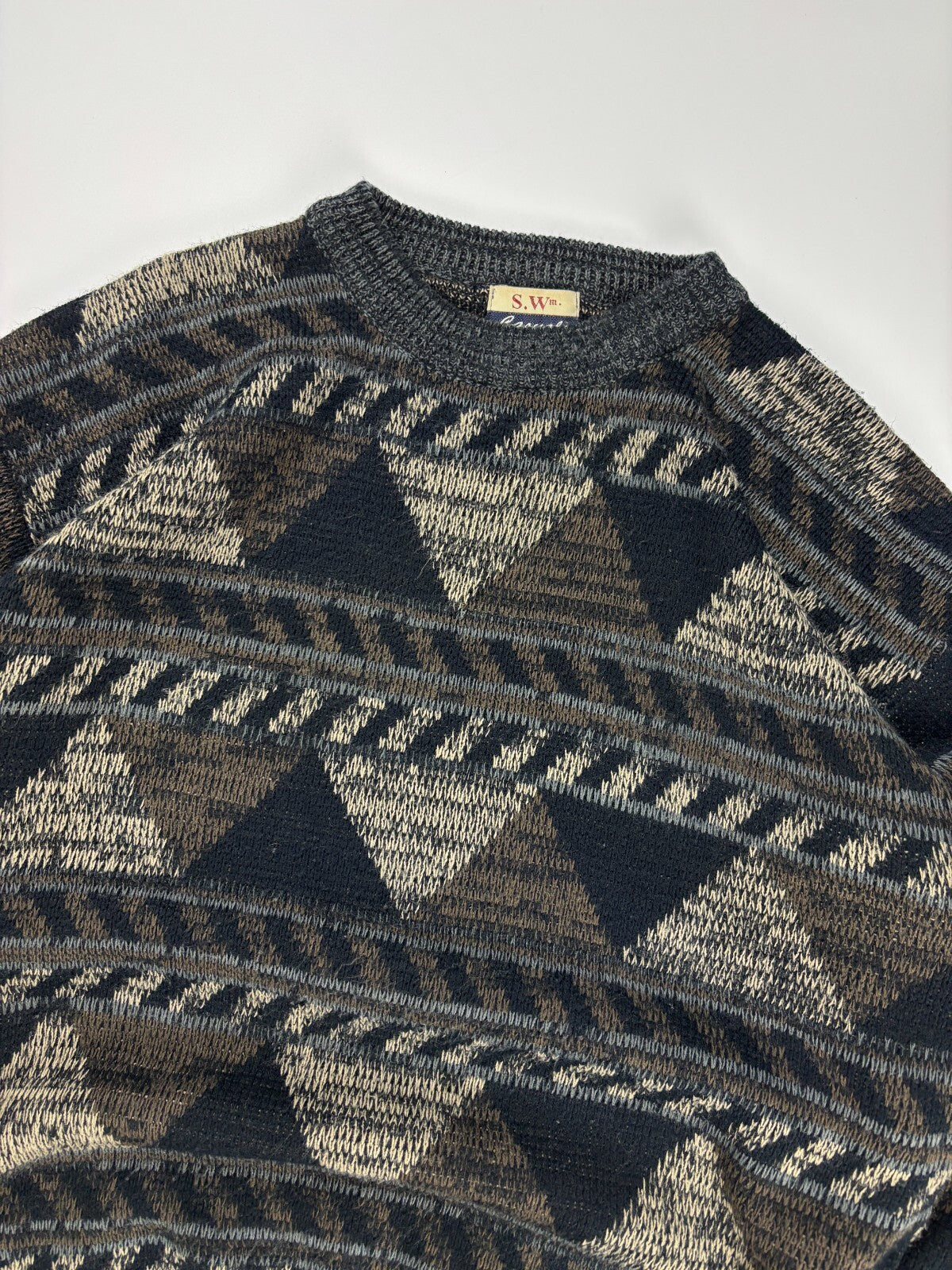 Vintage Earth Tone Knit Sweater