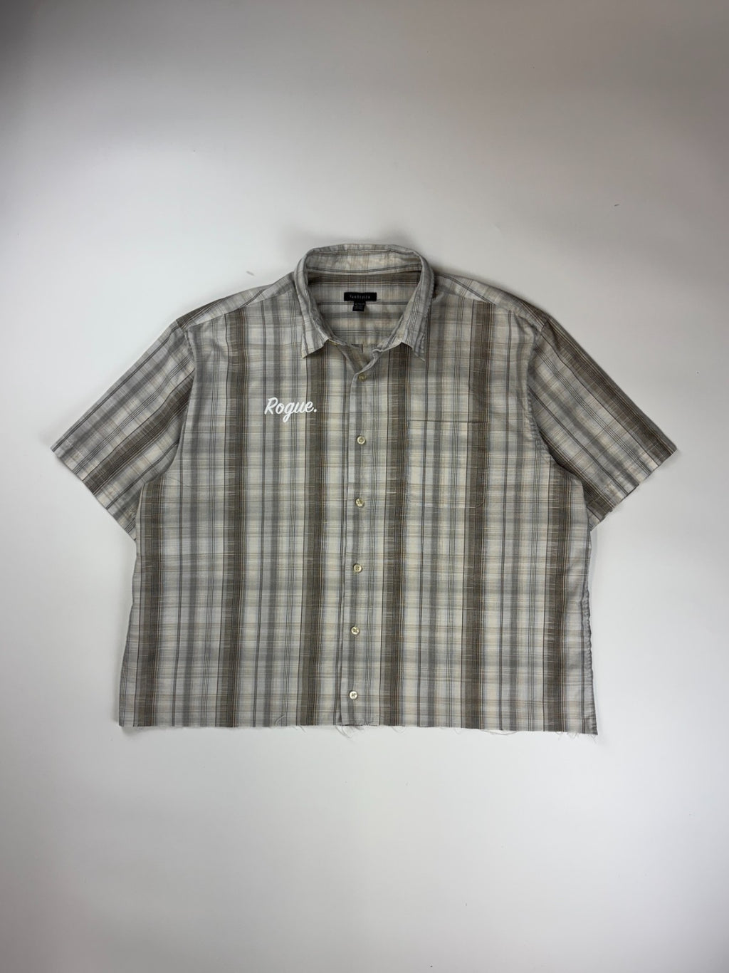 Vintage Roguehaus Plaid Cropped Button Up Shirt
