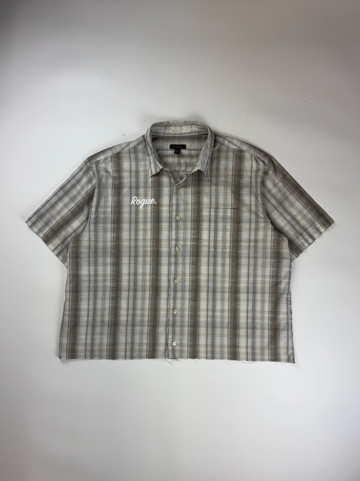Vintage Roguehaus Plaid Cropped Button Up Shirt
