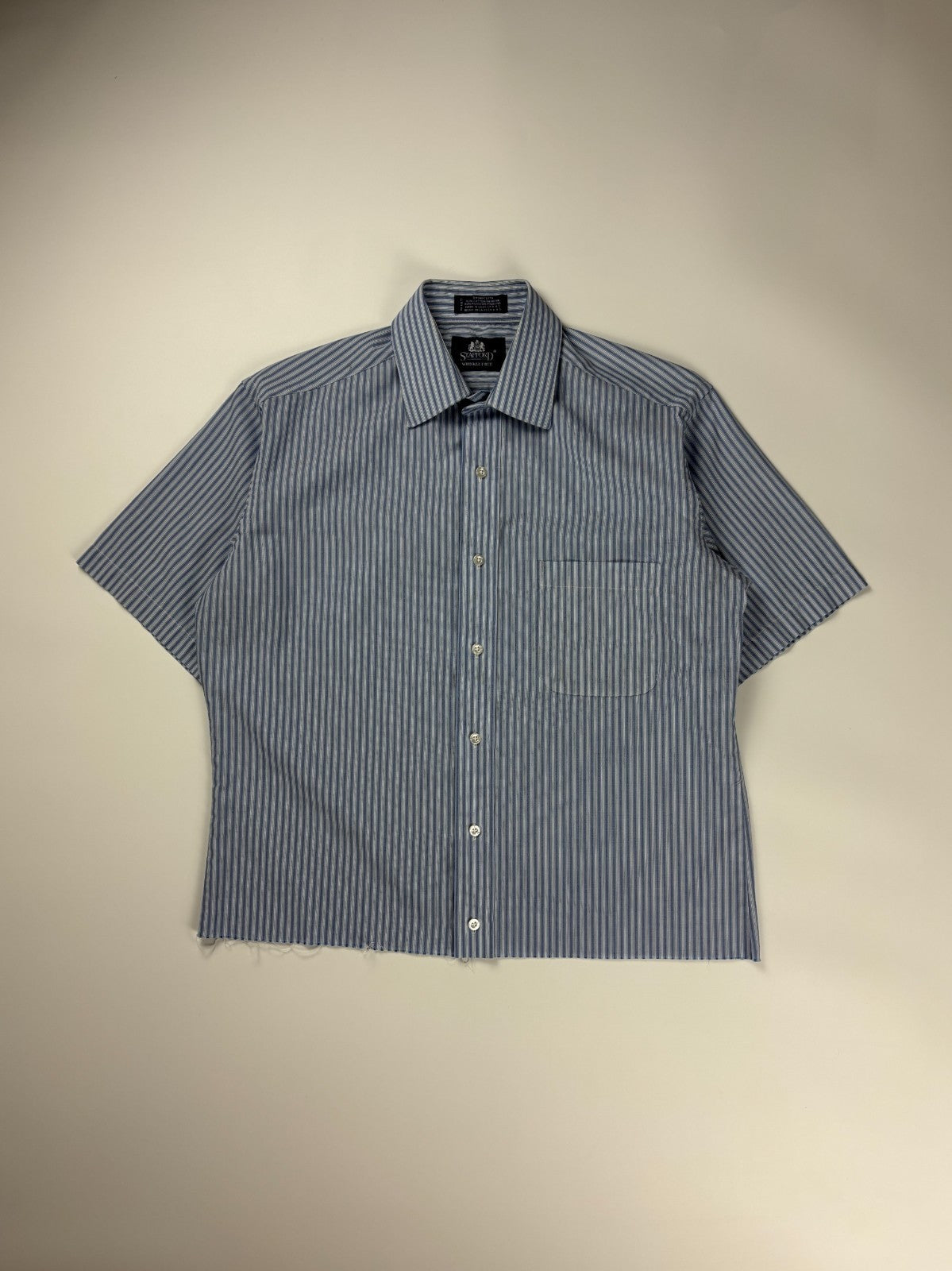 Vintage Stafford Striped Cropped Button Up Shirt