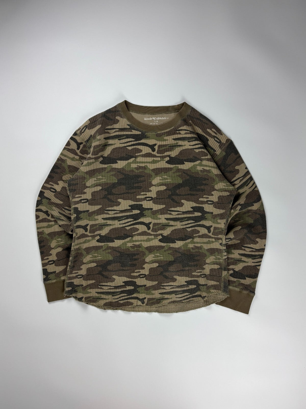 Vintage Camo Cropped Thermal Shirt