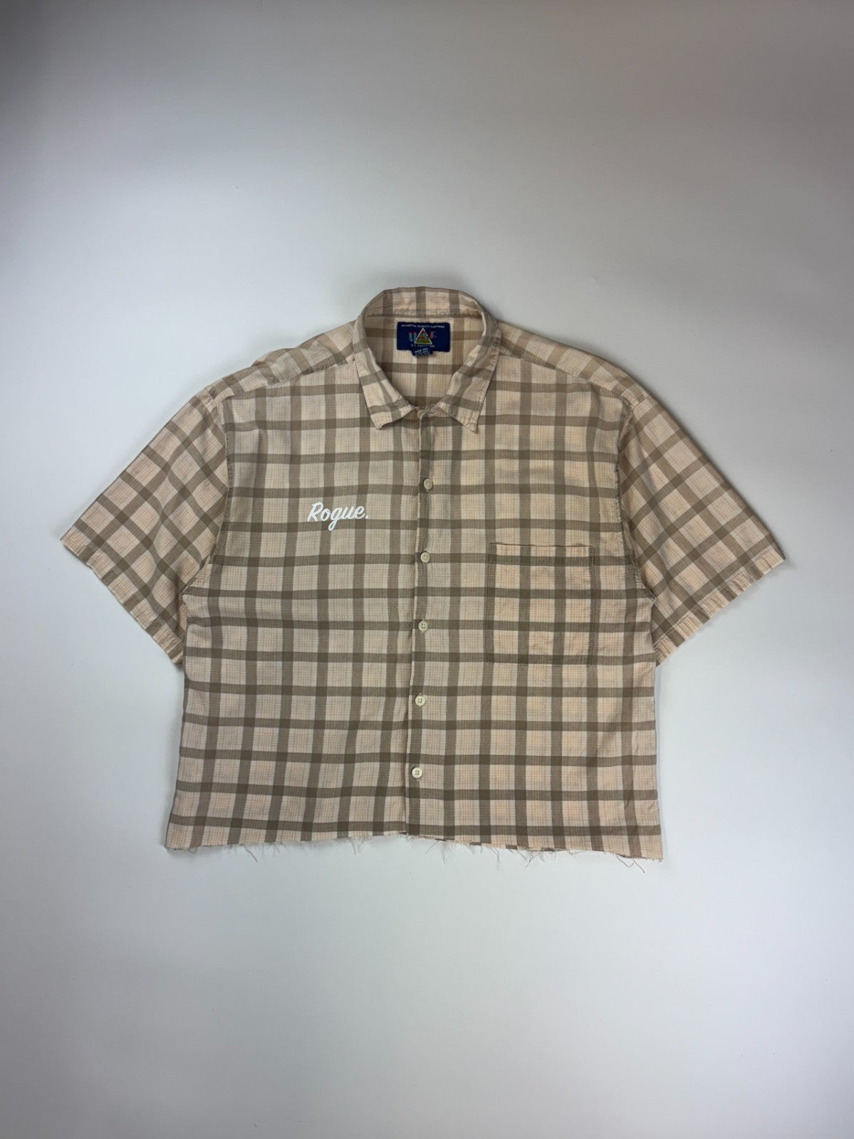Vintage Roguehaus Plaid Cropped Button Up Shirt