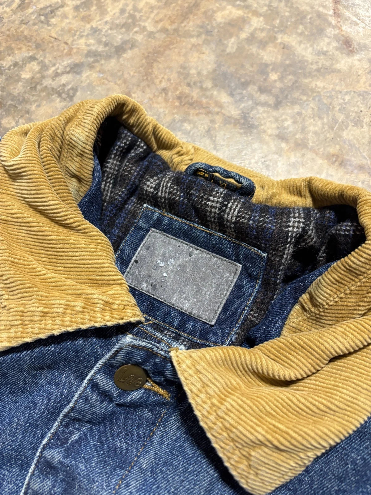 Vintage Lee Denim Workwear Chore Jacket / Button Up Coat / Denim Blue / Size XL