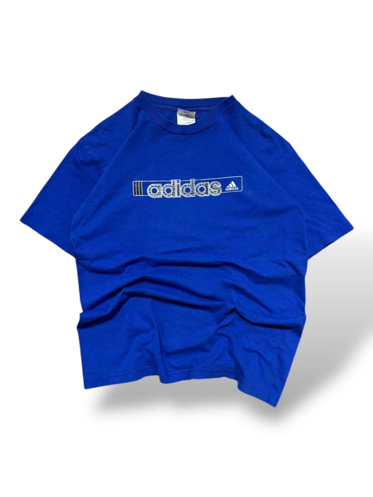 Vintage 1990s Adidas Graphic T Shirt - Medium - Blue