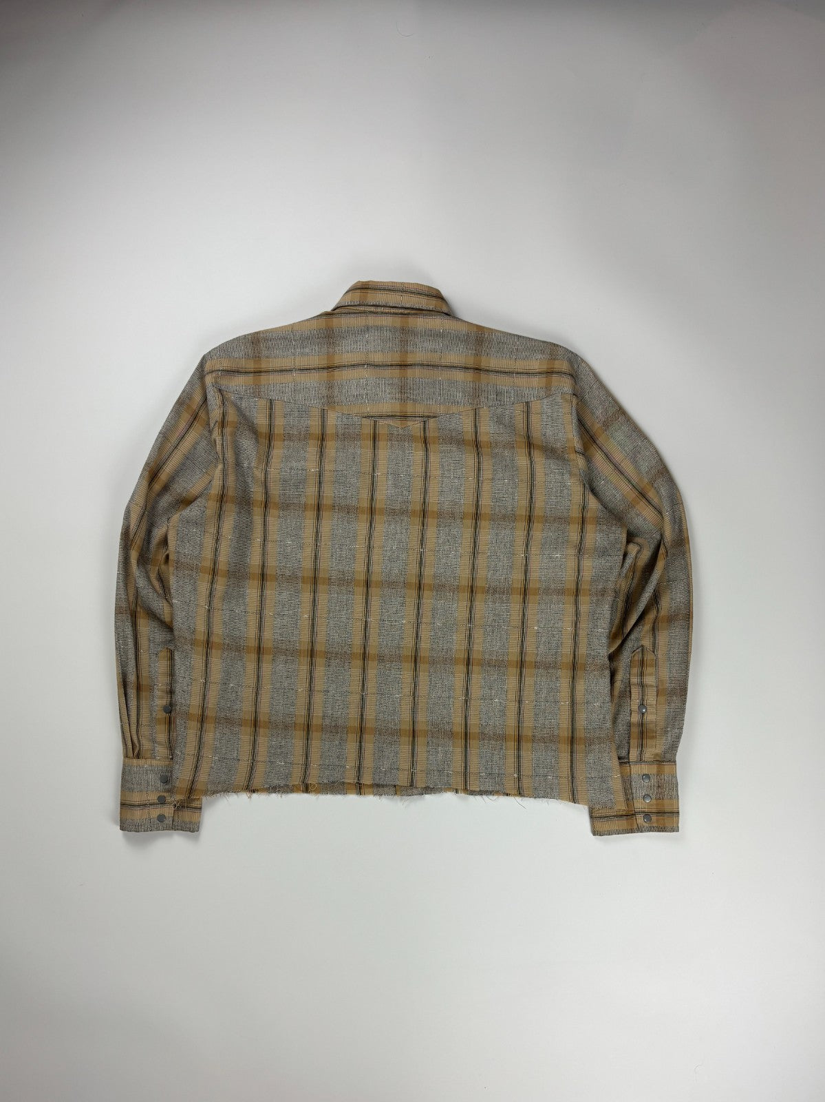 Vintage Western Striped Cropped Button Up Shirt