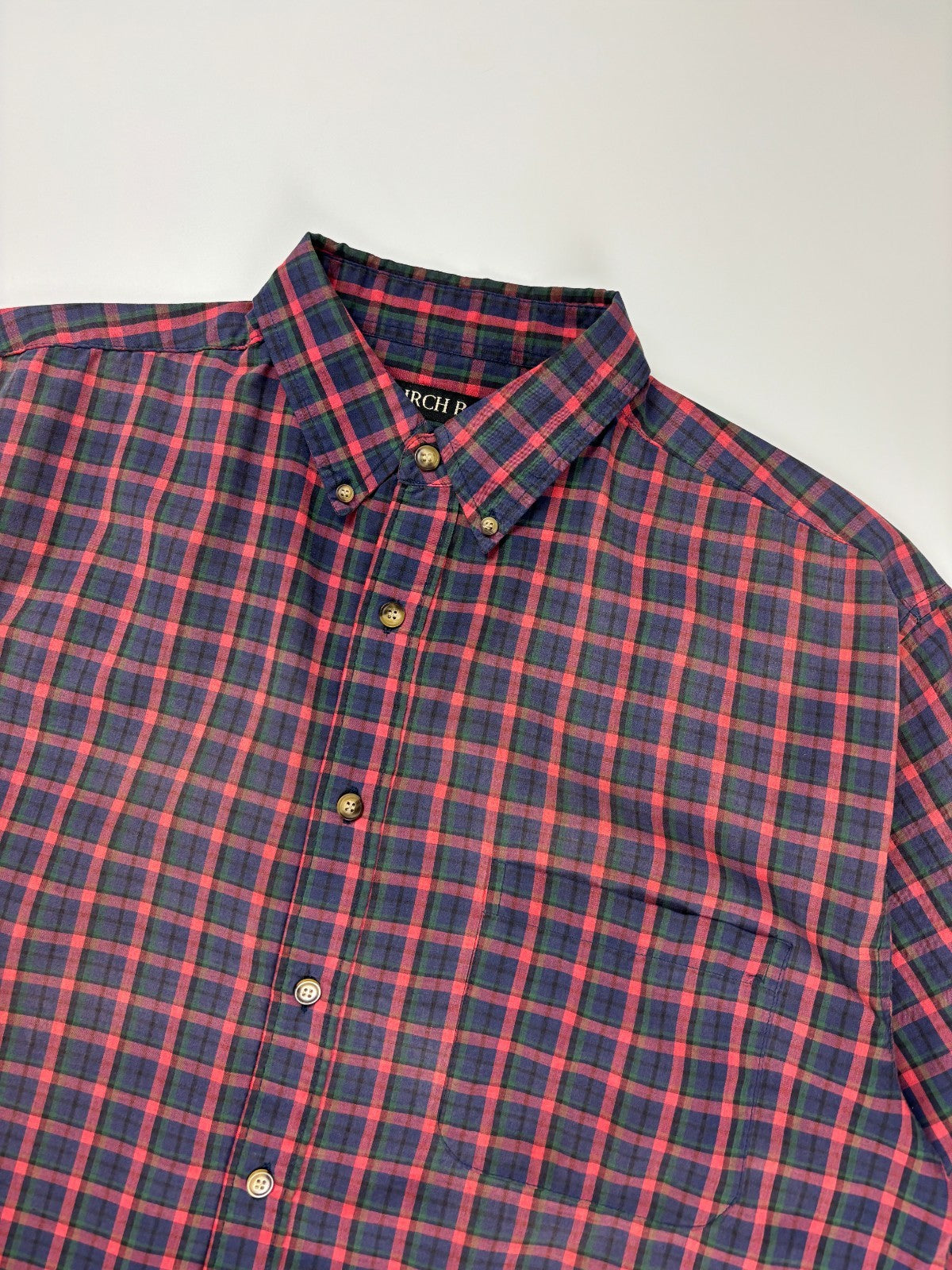Vintage Birch Bay Plaid Cropped Button Up Shirt