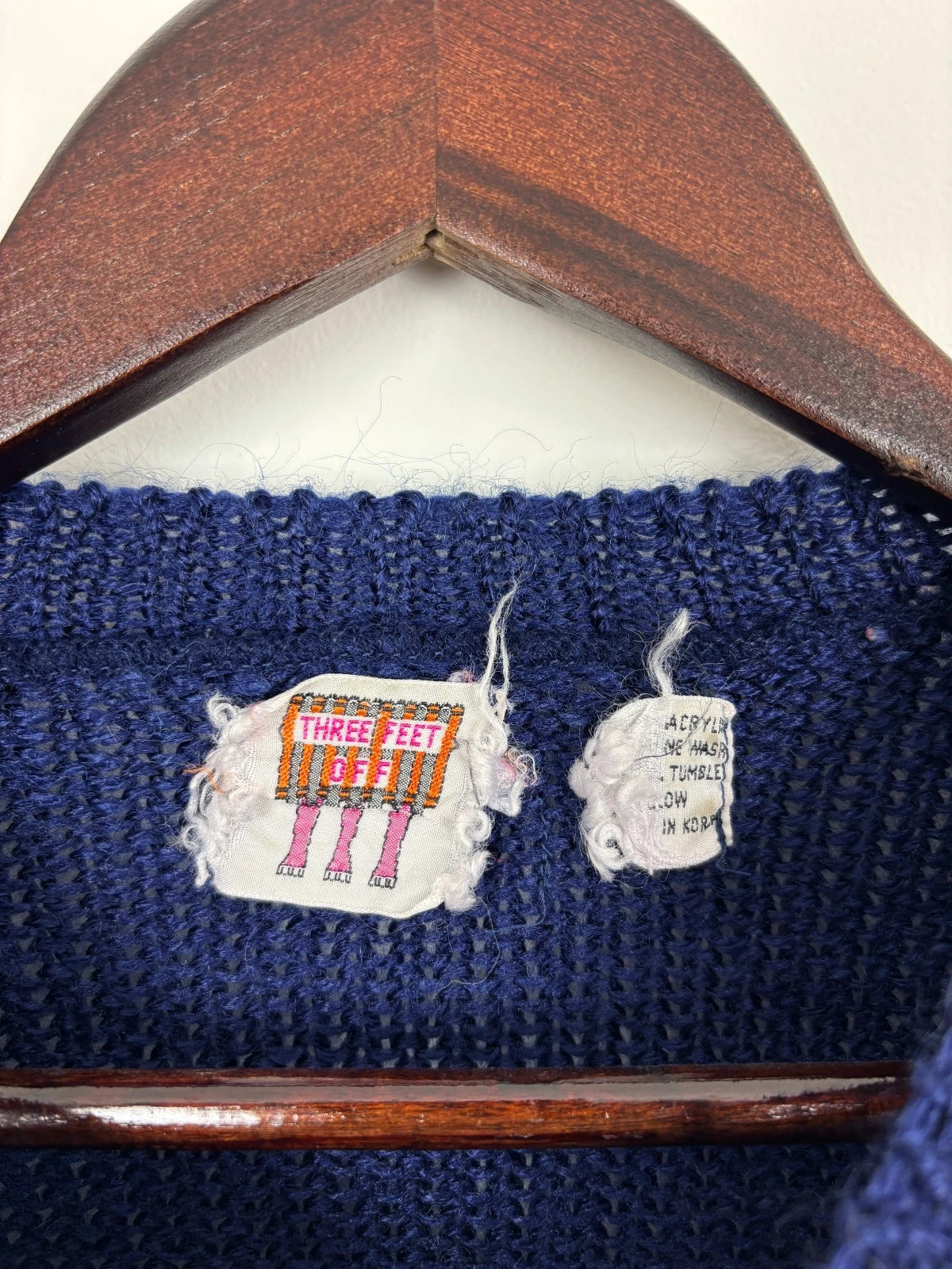 Vintage 1990s Blue Knit Sweater - Size Large