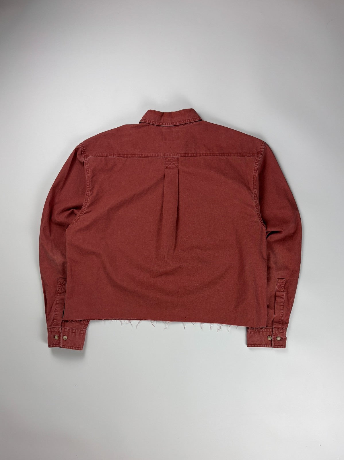 Vintage LL Bean Plain Cropped Button Up Shirt