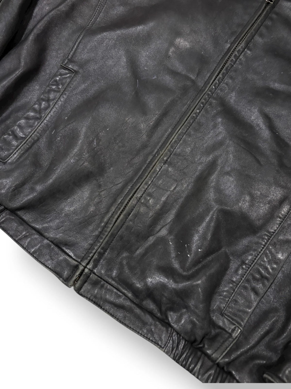 Vintage Black Pelle Leather Jacket - XL - Insulated Bomber Coat
