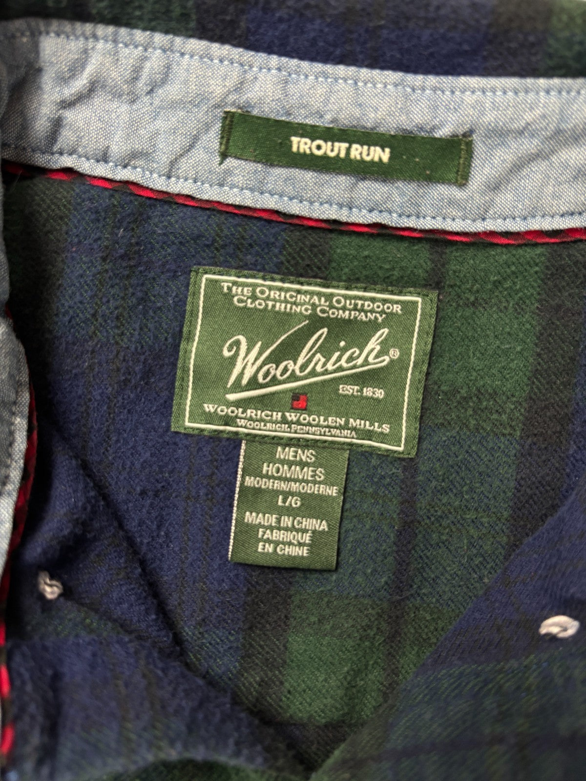 Vintage Woolrich Plaid Cropped Button Up Shirt