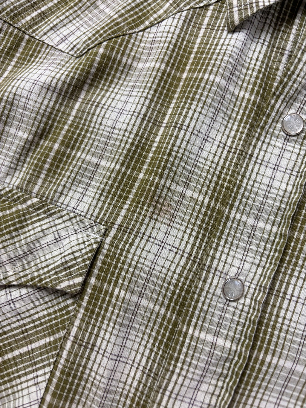 Vintage West Coast Choppers Plaid Cropped Button Up Shirt
