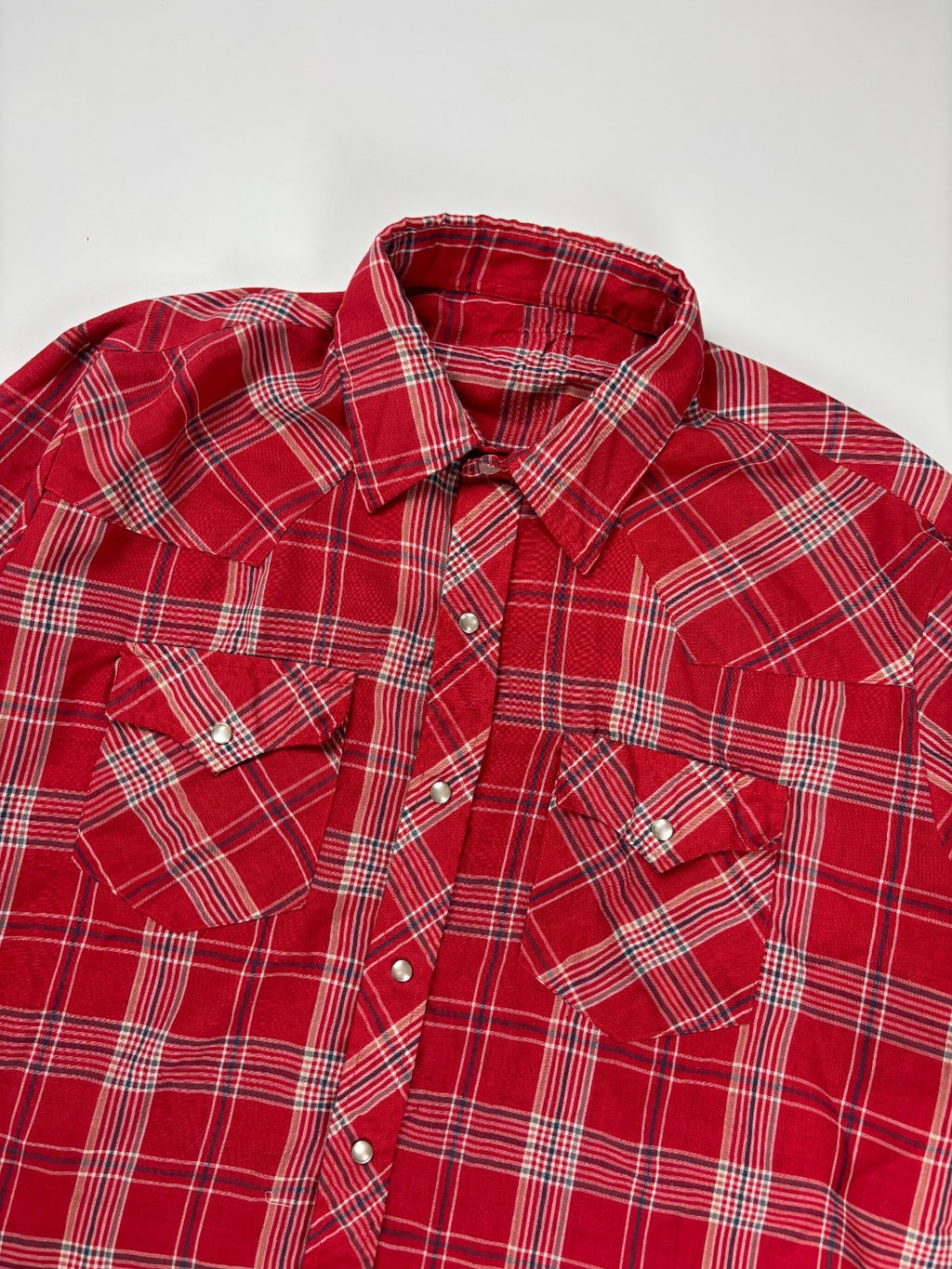 Vintage Western Striped Cropped Button Up Shirt