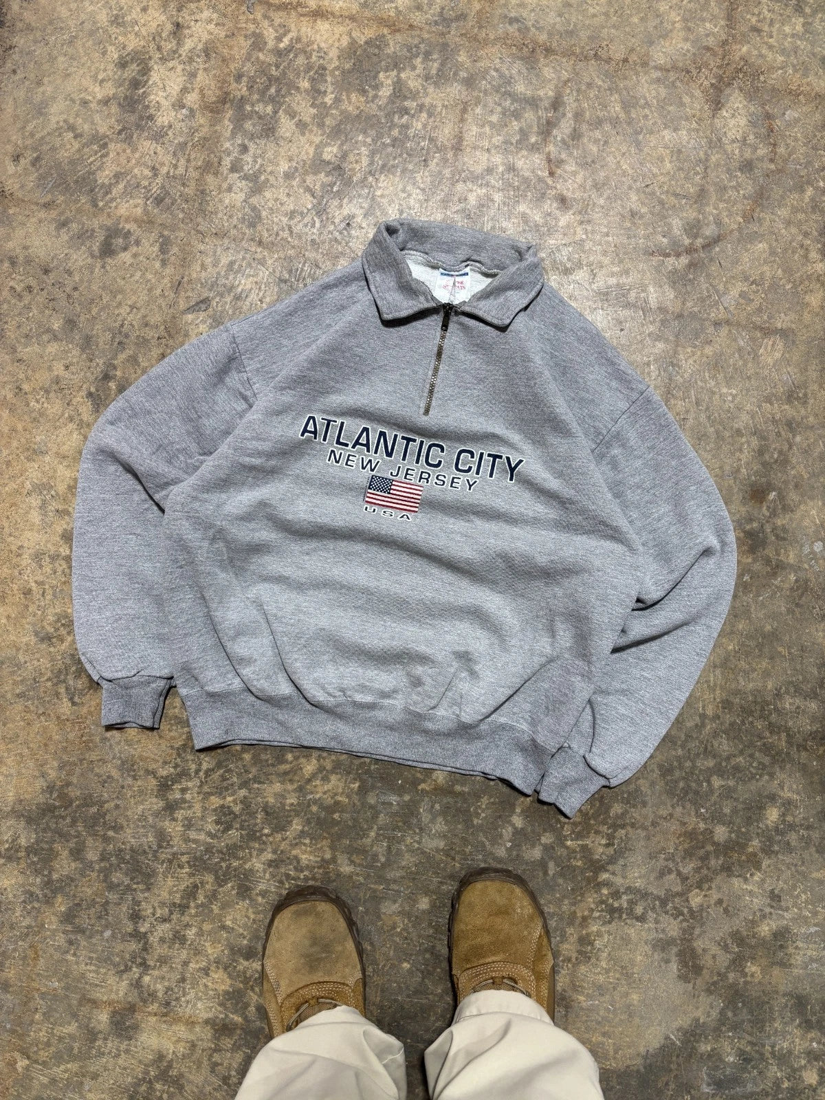 Vintage Atlantic City Sweatshirt - New Jersey USA - Size Large - Gray