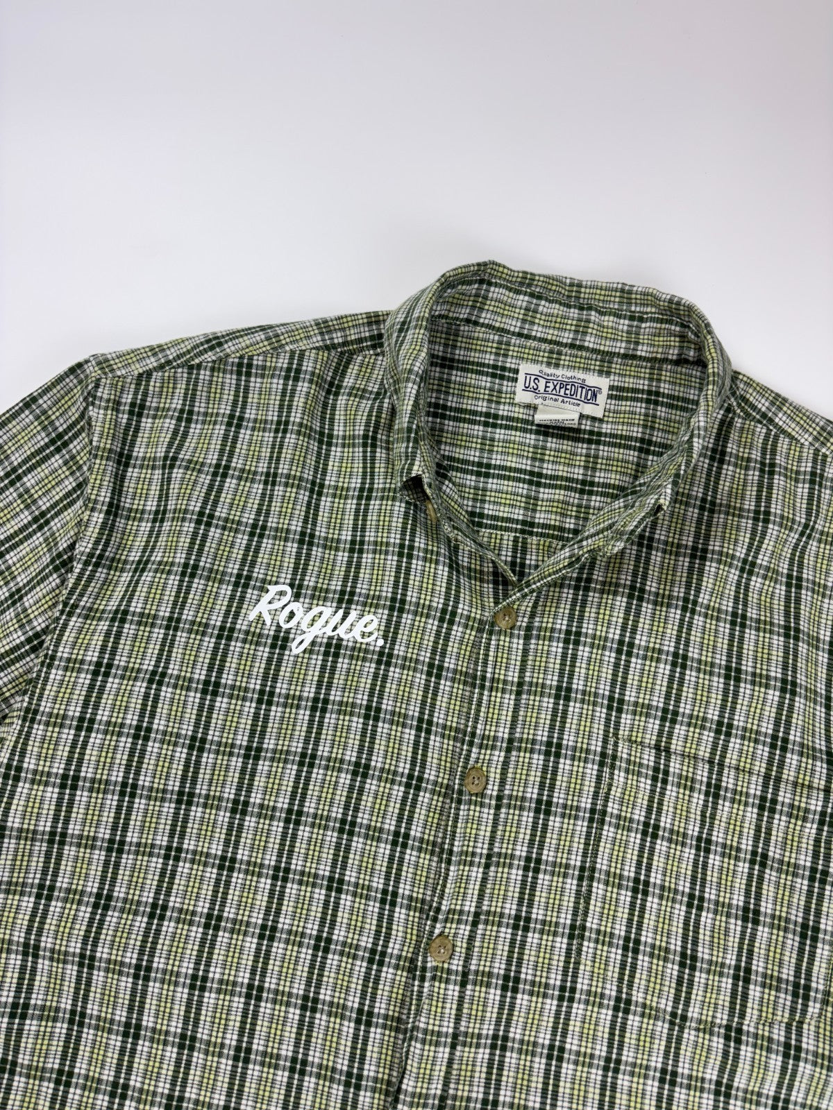 Vintage Roguehaus Plaid Cropped Button Up Shirt