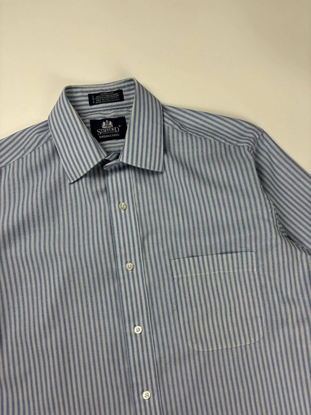 Vintage Stafford Striped Cropped Button Up Shirt