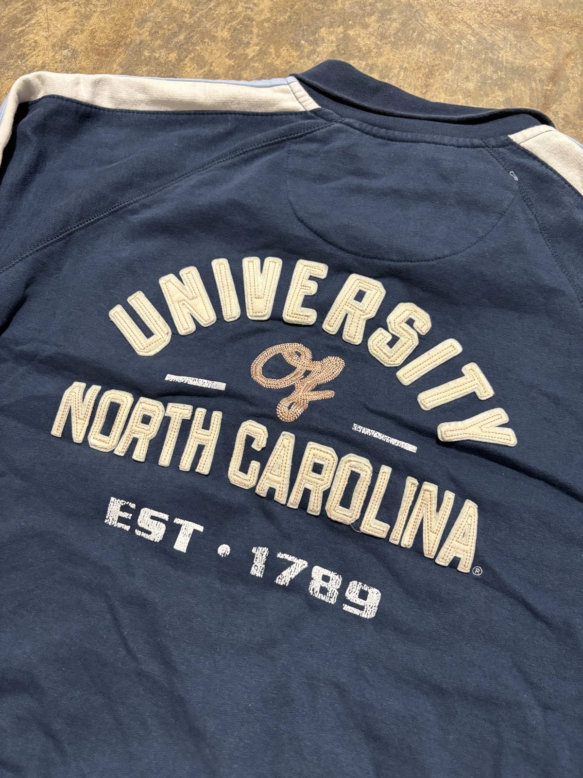 Vintage North Carolina Zip Up Sweater - NCAA Collegiate Sweatshirt - Size XL