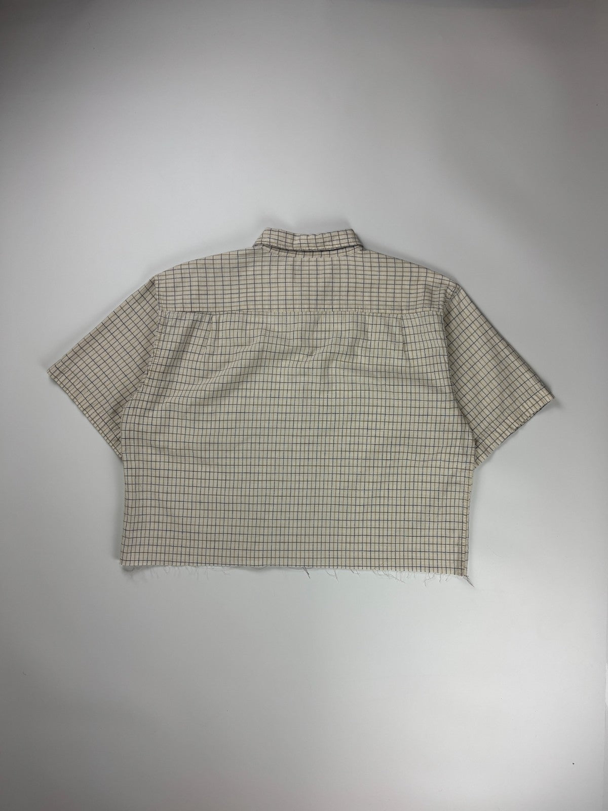 Vintage Plaid Cropped Button Up Shirt