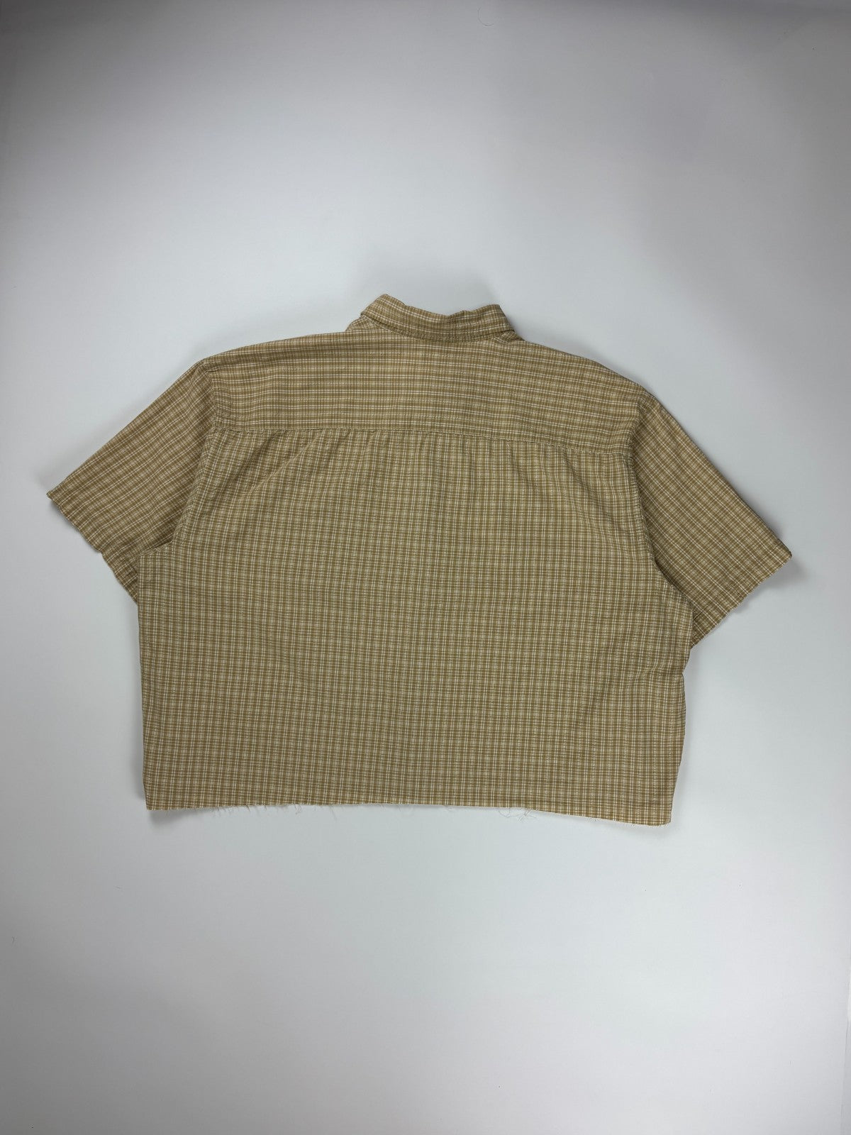 Vintage Plaid Cropped Button Up Shirt