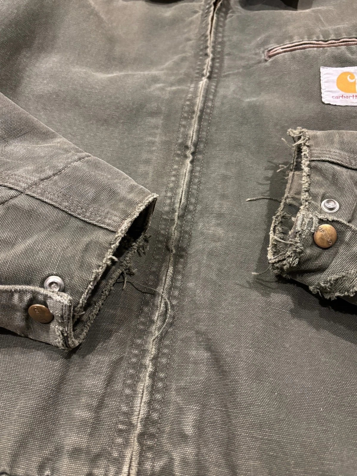 Vintage 1990s Carhartt Detroit Jacket Plaid Blanket Lined Size Medium J97 MOS