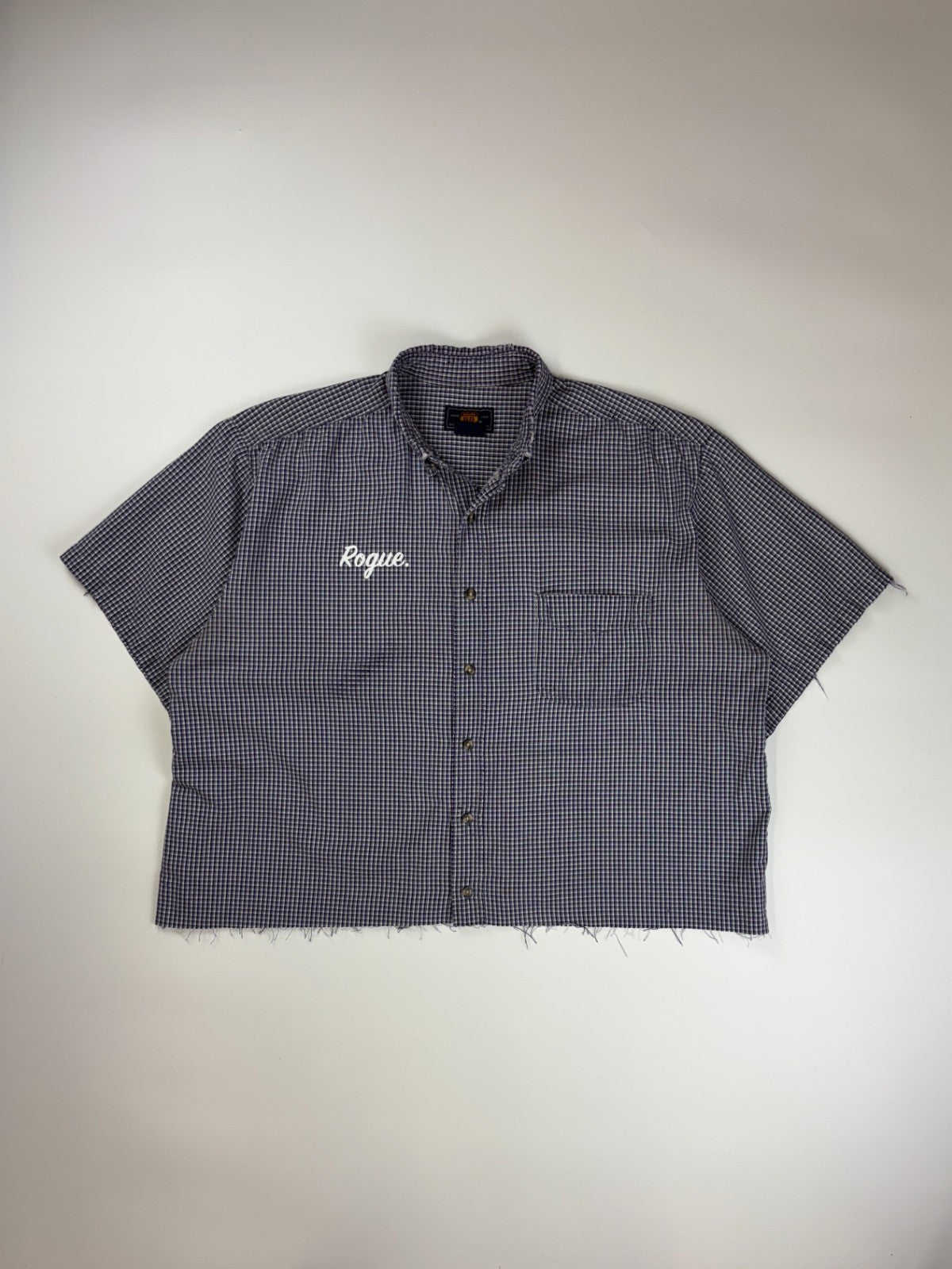 Vintage Roguehaus Plaid Cropped Button Up Shirt