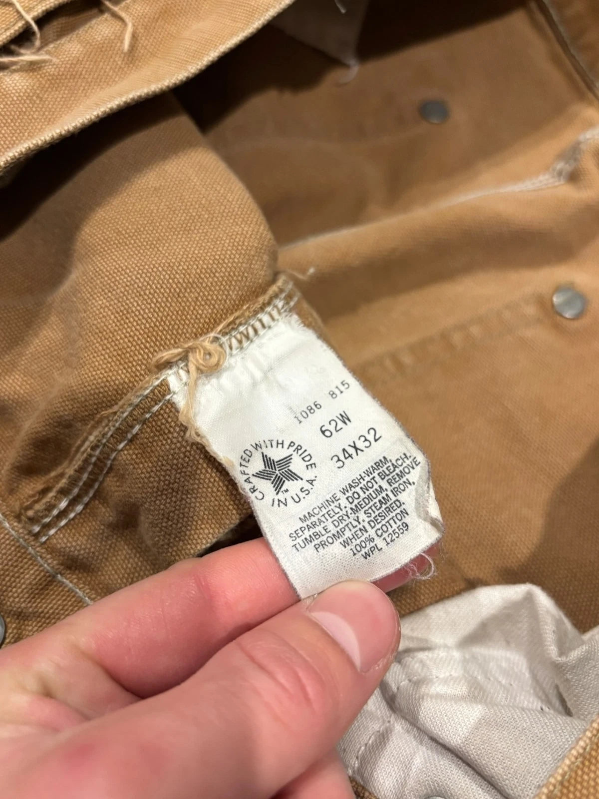 Vintage 1990s Carhartt Double Knee Pants - 34x32 - Beige Tan Workwear Bottoms