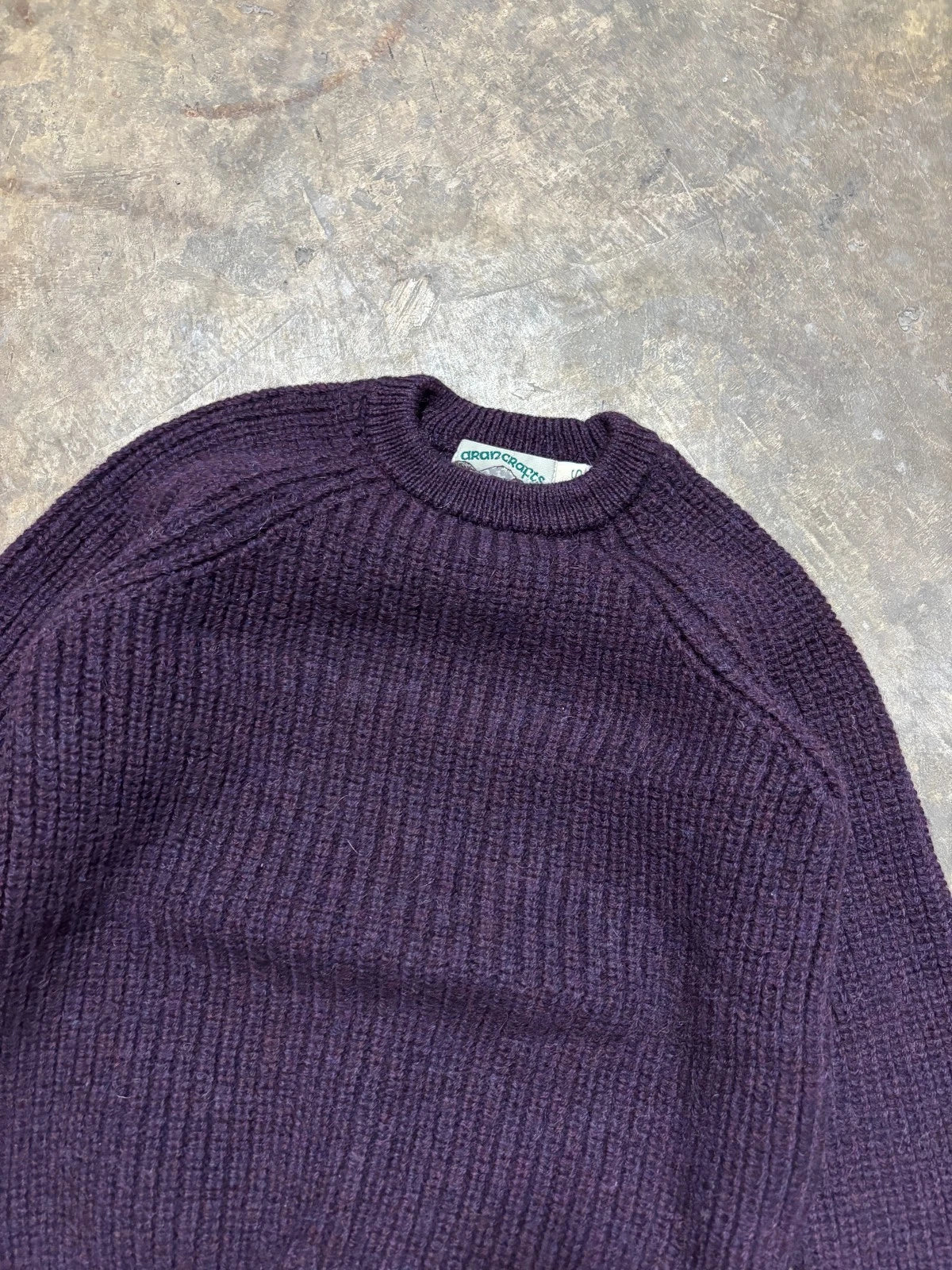 Vintage Ireland 100% Wool Pullover Sweater / Size Small / Purple