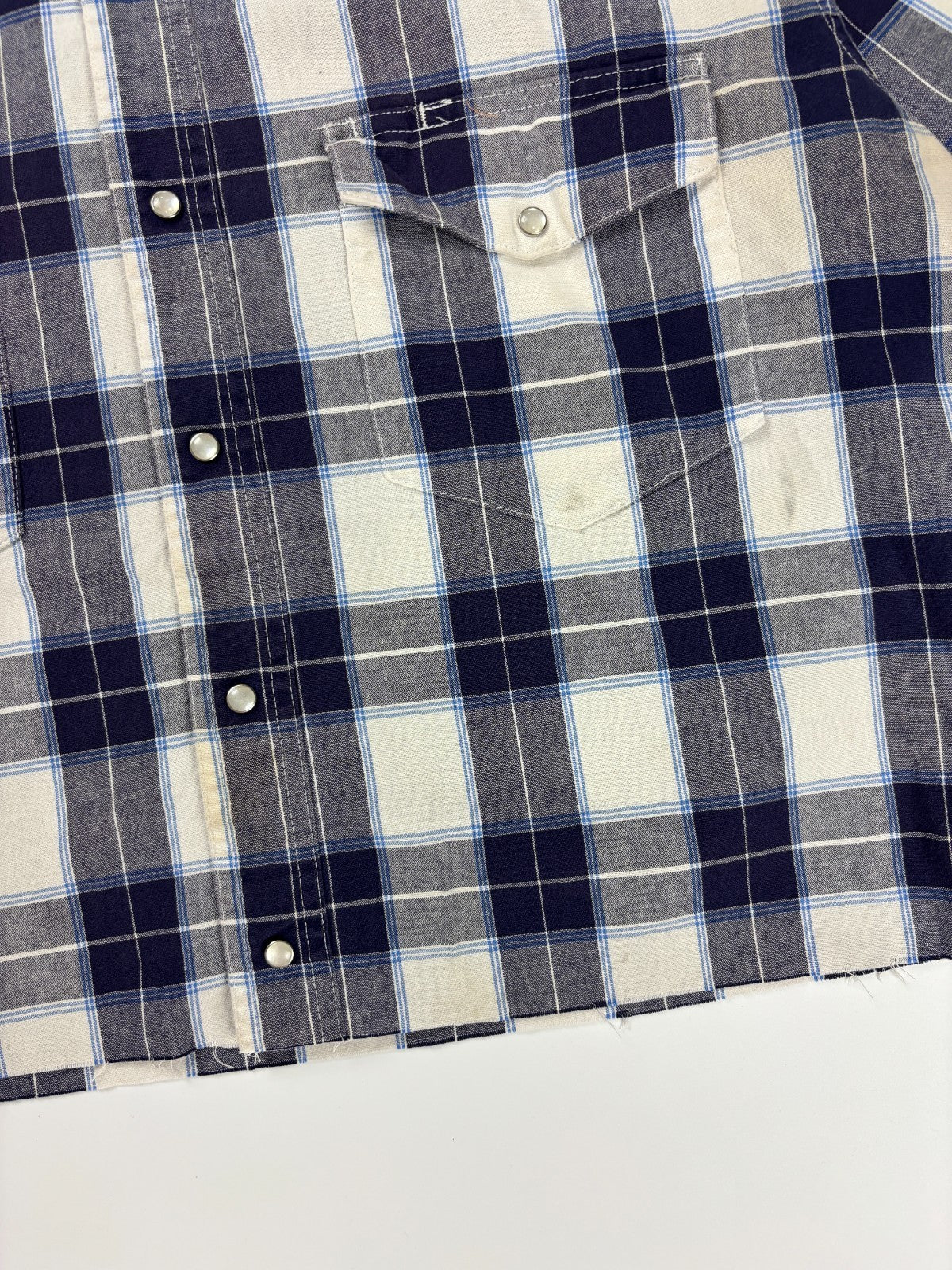 Vintage Western Plaid Cropped Button Up Shirt