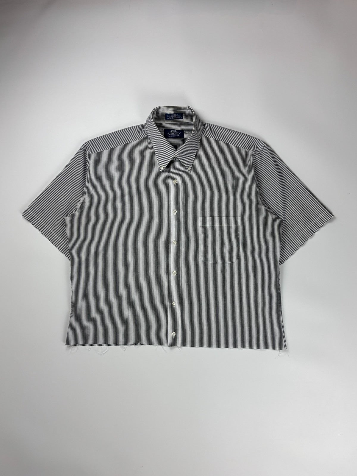 Vintage Stafford Striped Cropped Button Up Shirt