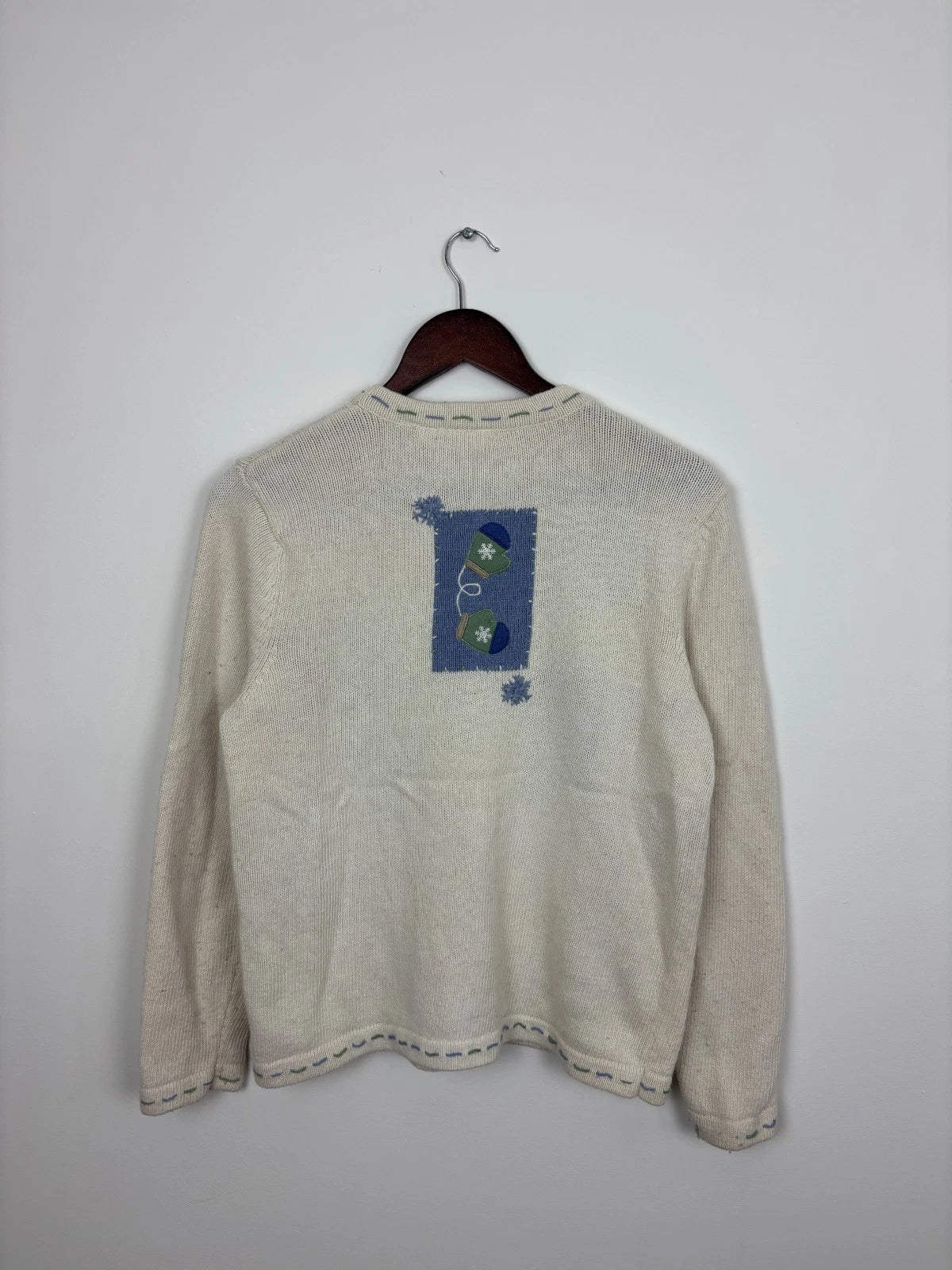 Vintage White Christmas Knit Sweater - Croft & Barrow - Size Small