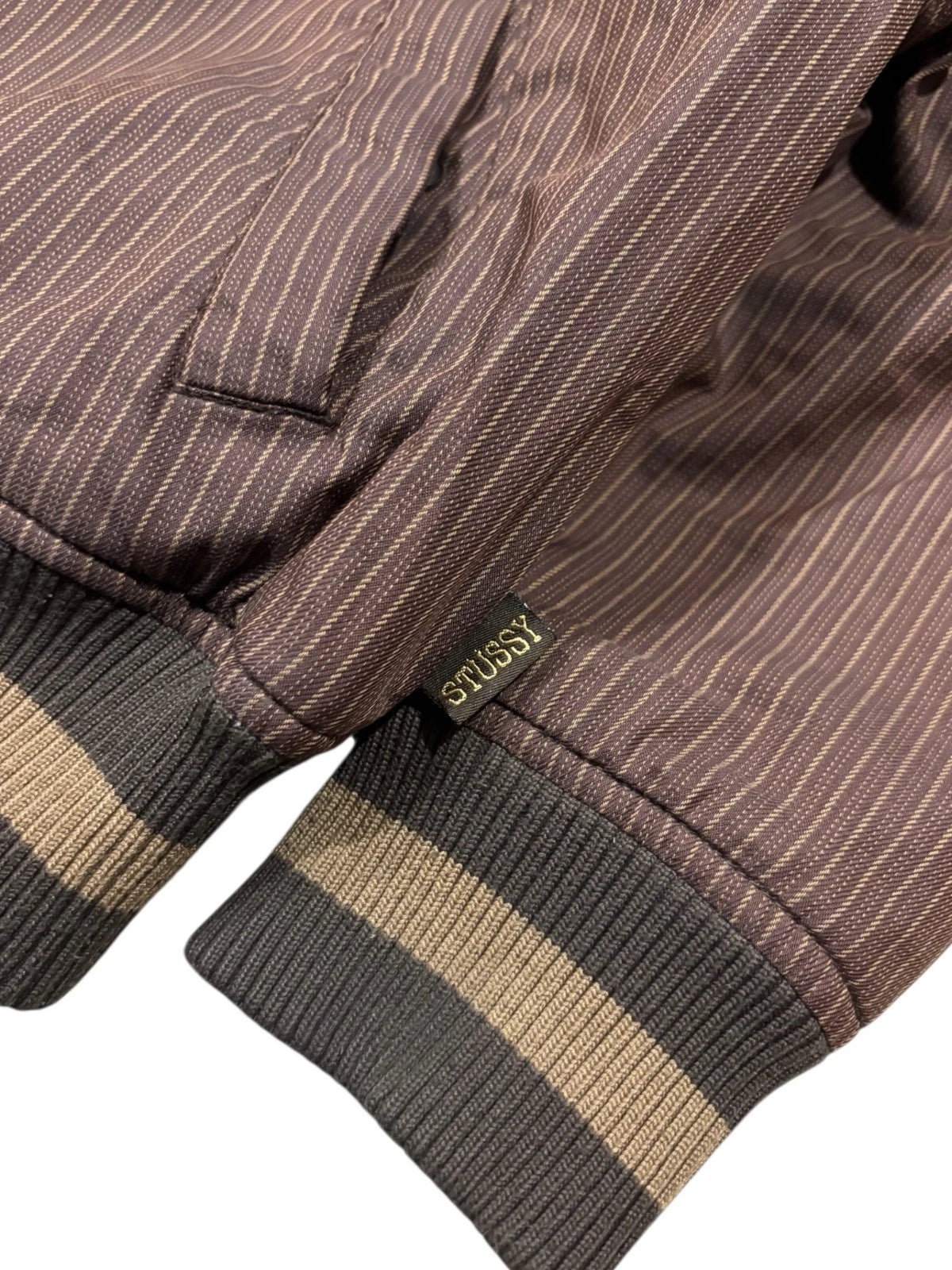 Vintage Y2K Stussy Bomber Jacket - Brown Button Up Coat - Size Medium