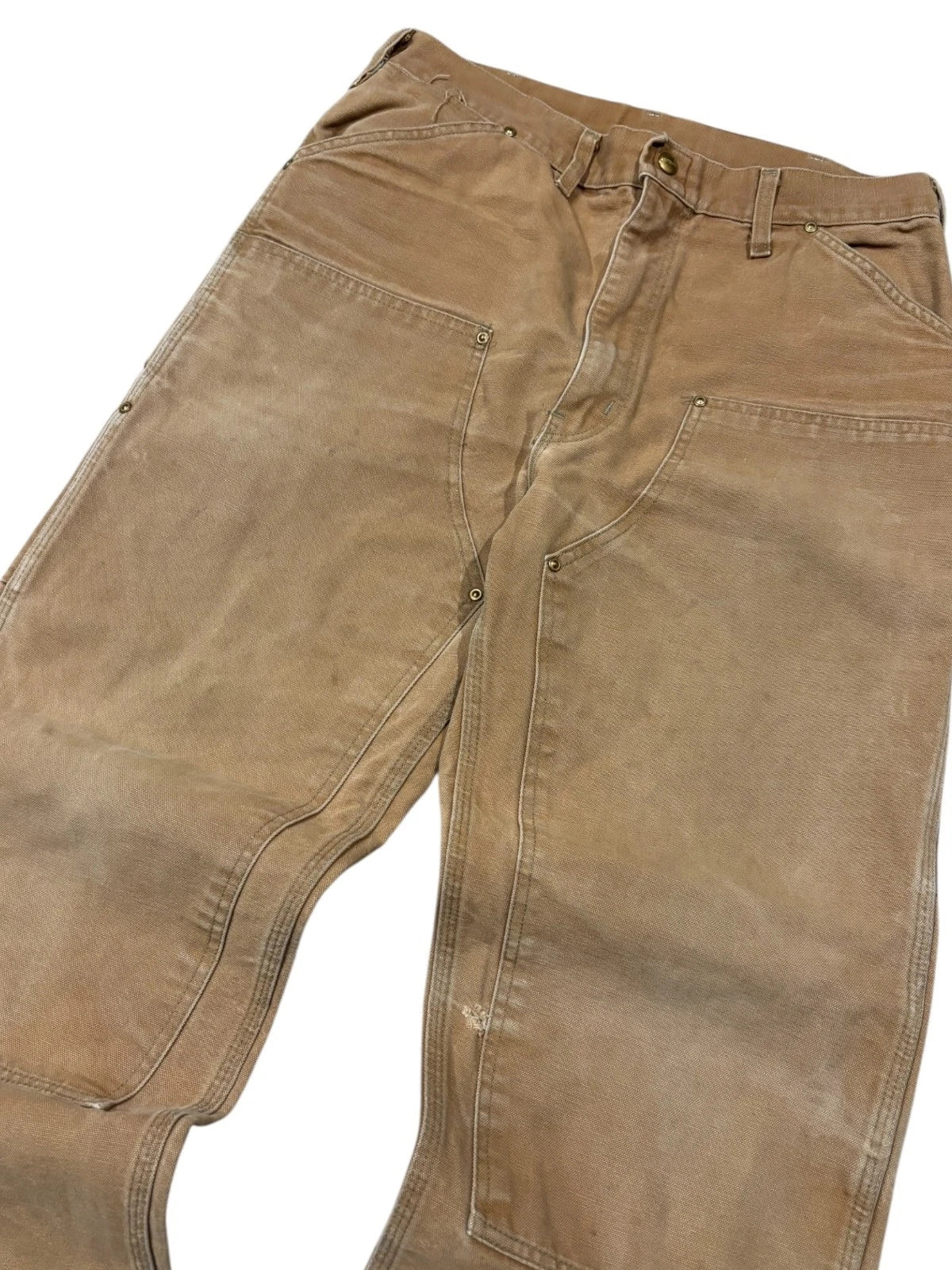 Vintage 1990s Carhartt Double Knee Pants - 34x32 - Beige Tan Workwear Bottoms
