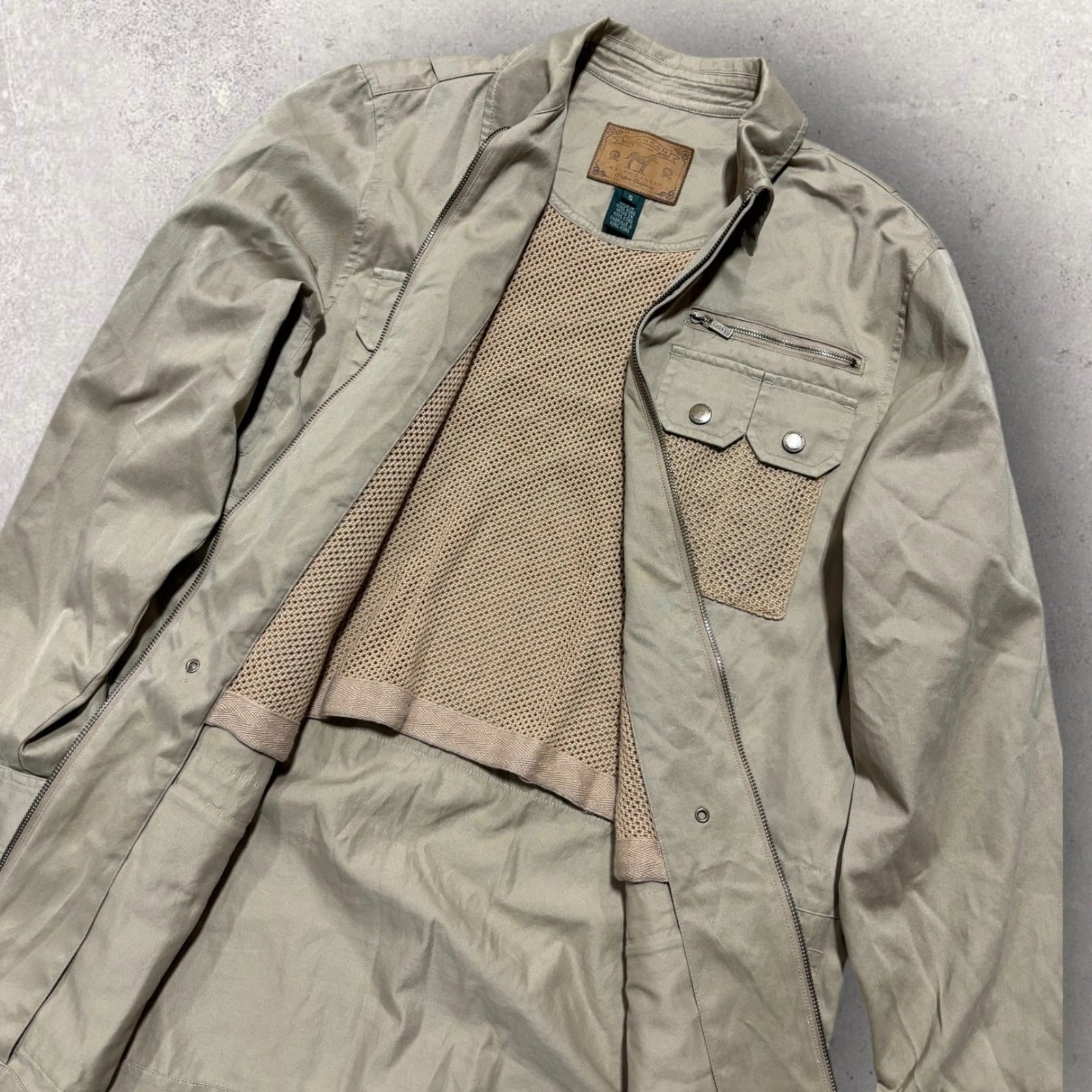 Vintage Ralph Lauren Safari Utility Jacket - Size Small - Polo Khaki Beige Coat