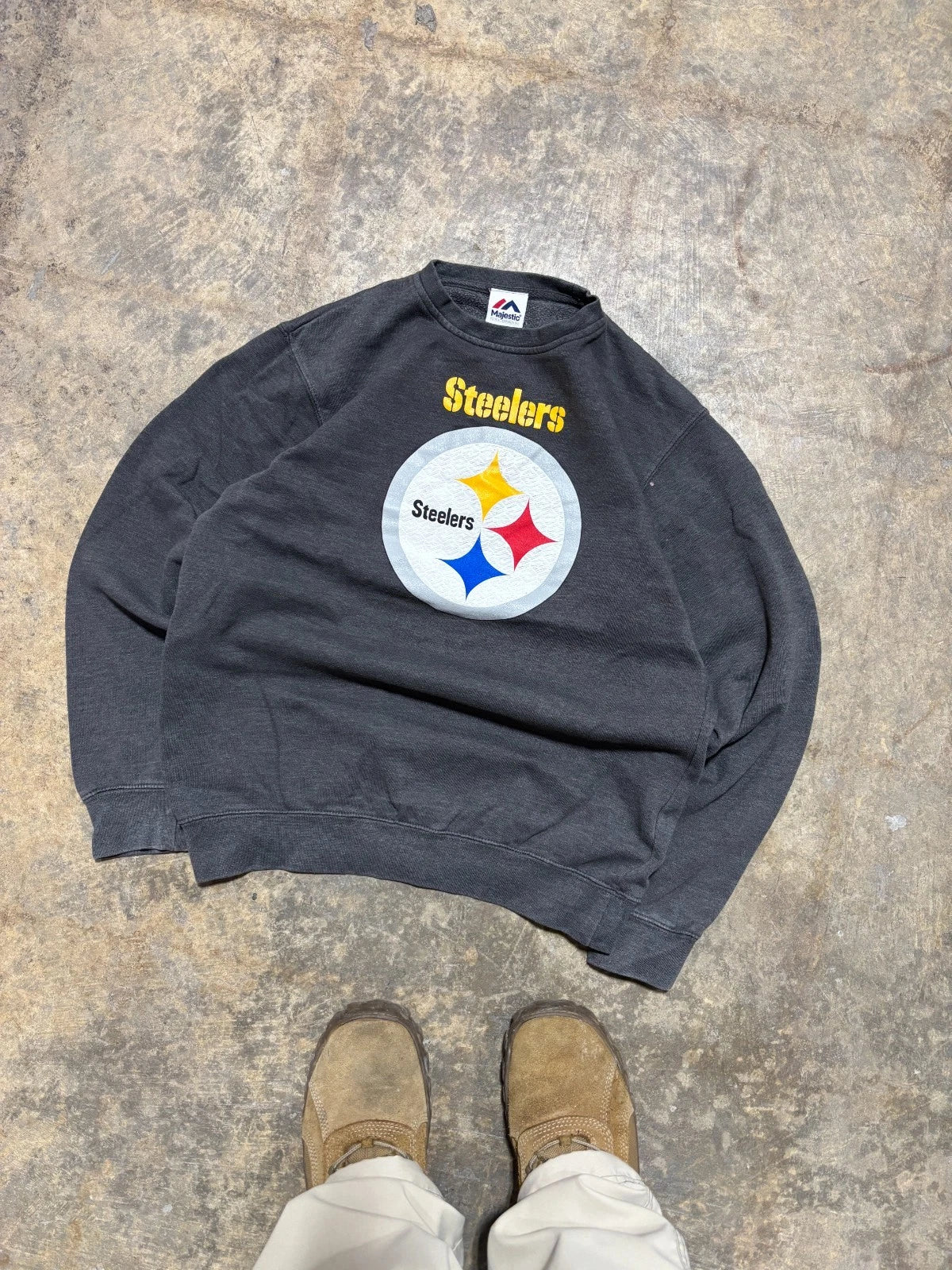 Vintage Pittsburgh Steelers Sweatshirt - NFL Football Sweater - Size Small Gray