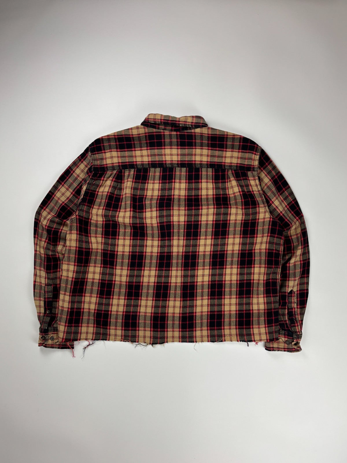 Vintage Faded Glory Plaid Cropped Button Up Shirt