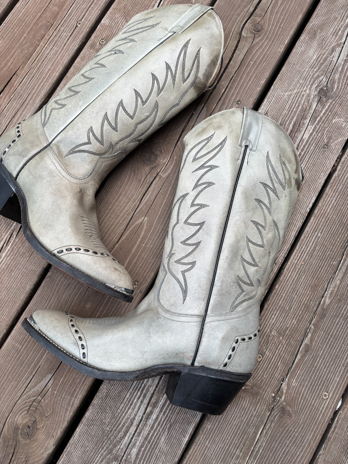 Vintage Boulet Leather Cowboy Boots