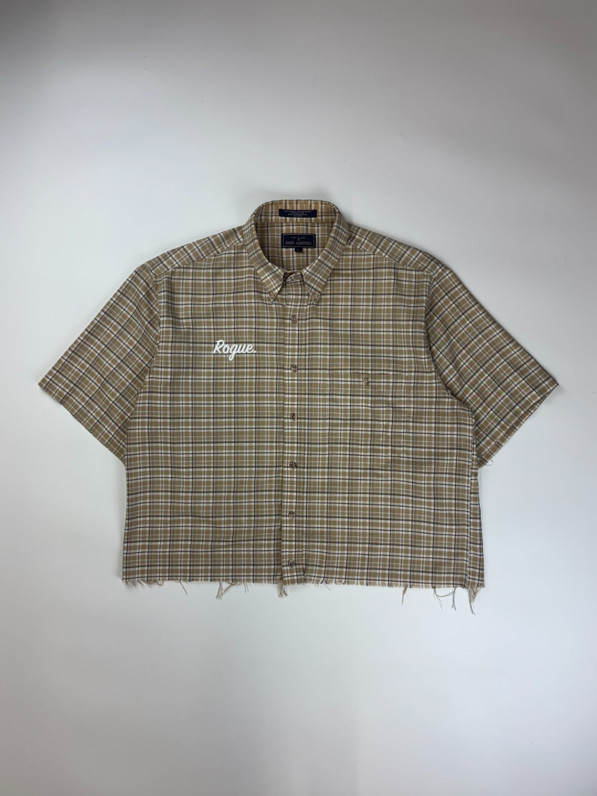 Vintage Roguehaus Plaid Cropped Button Up Shirt