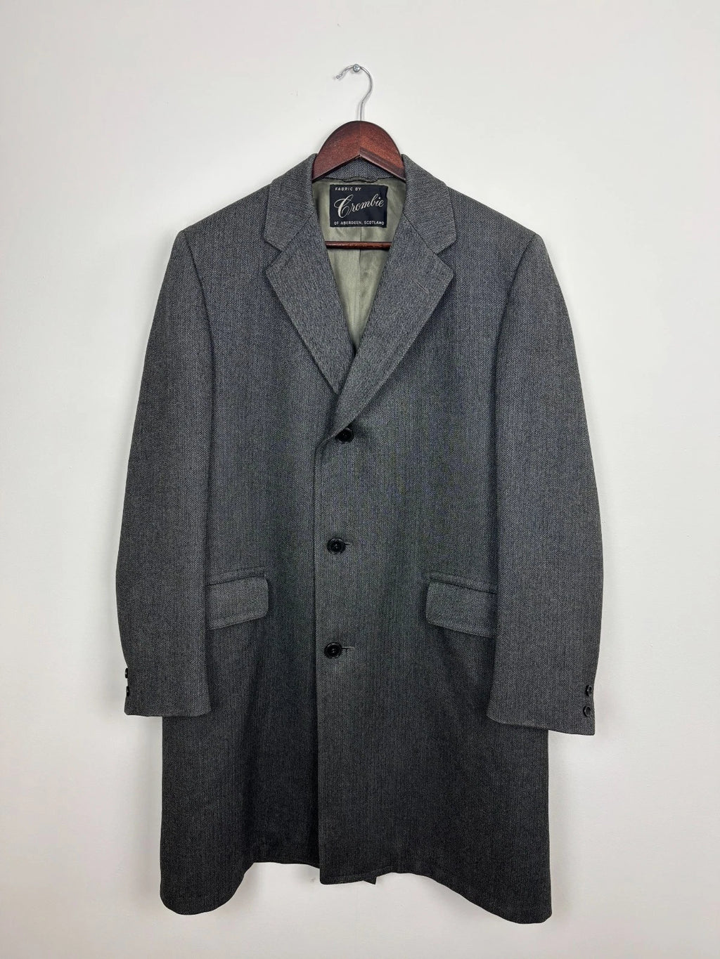 Vintage 1990s Wool Overcoat - Gray - Large - Men's Topcoat