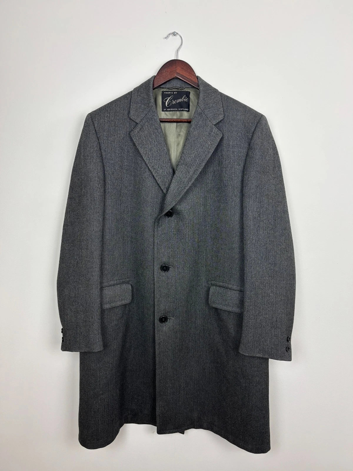 Vintage 1990s Wool Overcoat - Gray - Large - Men's Topcoat
