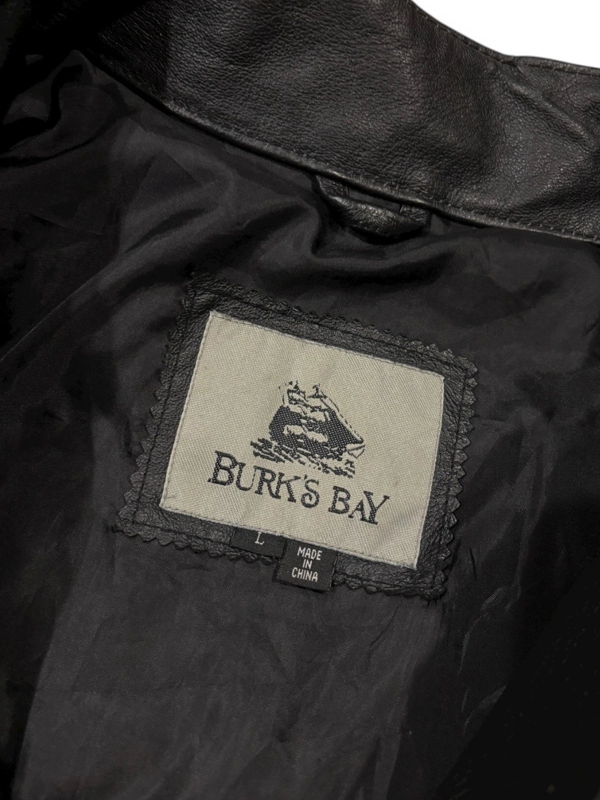 Vintage Moto Leather Jacket - Large - Red & Black Burk's Bay Coat