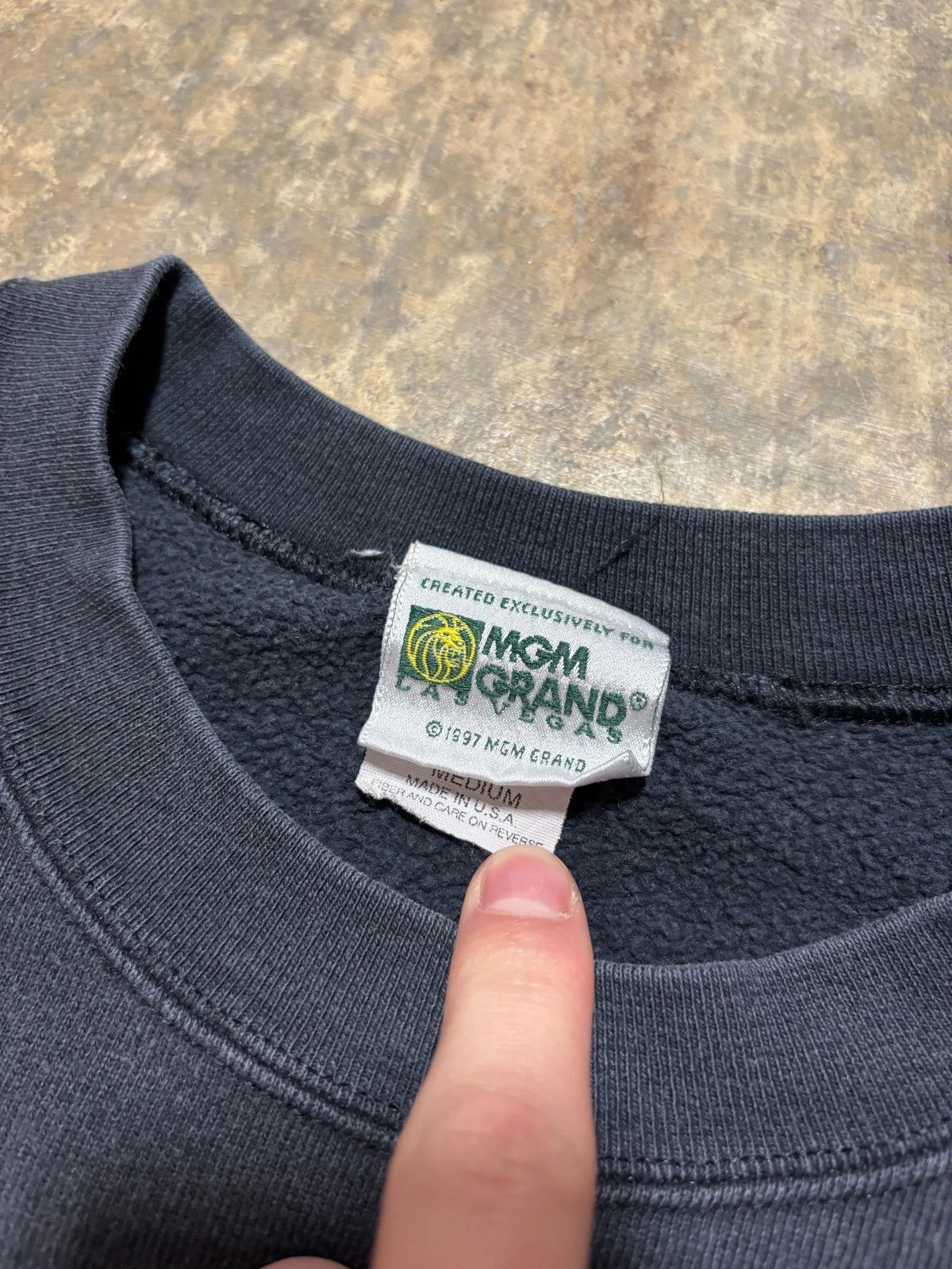 Vintage 1990s MGM Grand Las Vegas Sweatshirt - Size Medium - Black