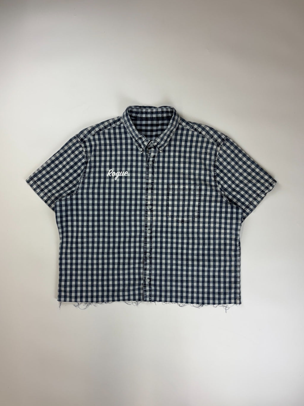 Vintage Roguehaus Plaid Cropped Button Up Shirt