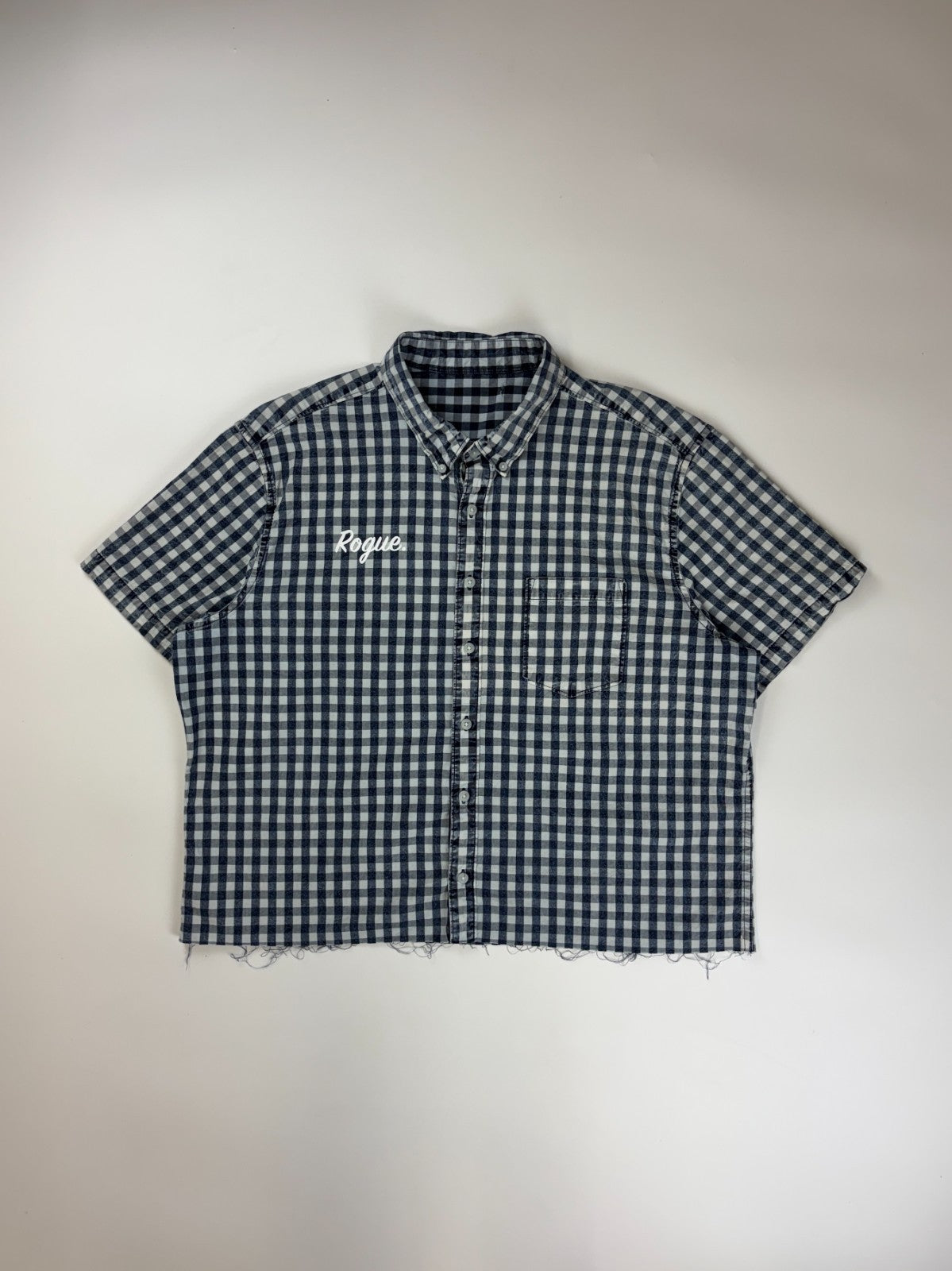 Vintage Roguehaus Plaid Cropped Button Up Shirt
