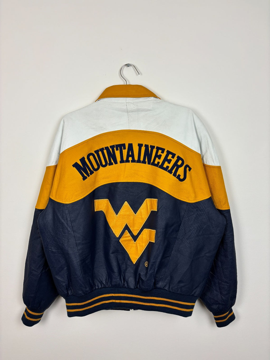 1990s Vintage West Virginia Mountaineers Leather Jacket