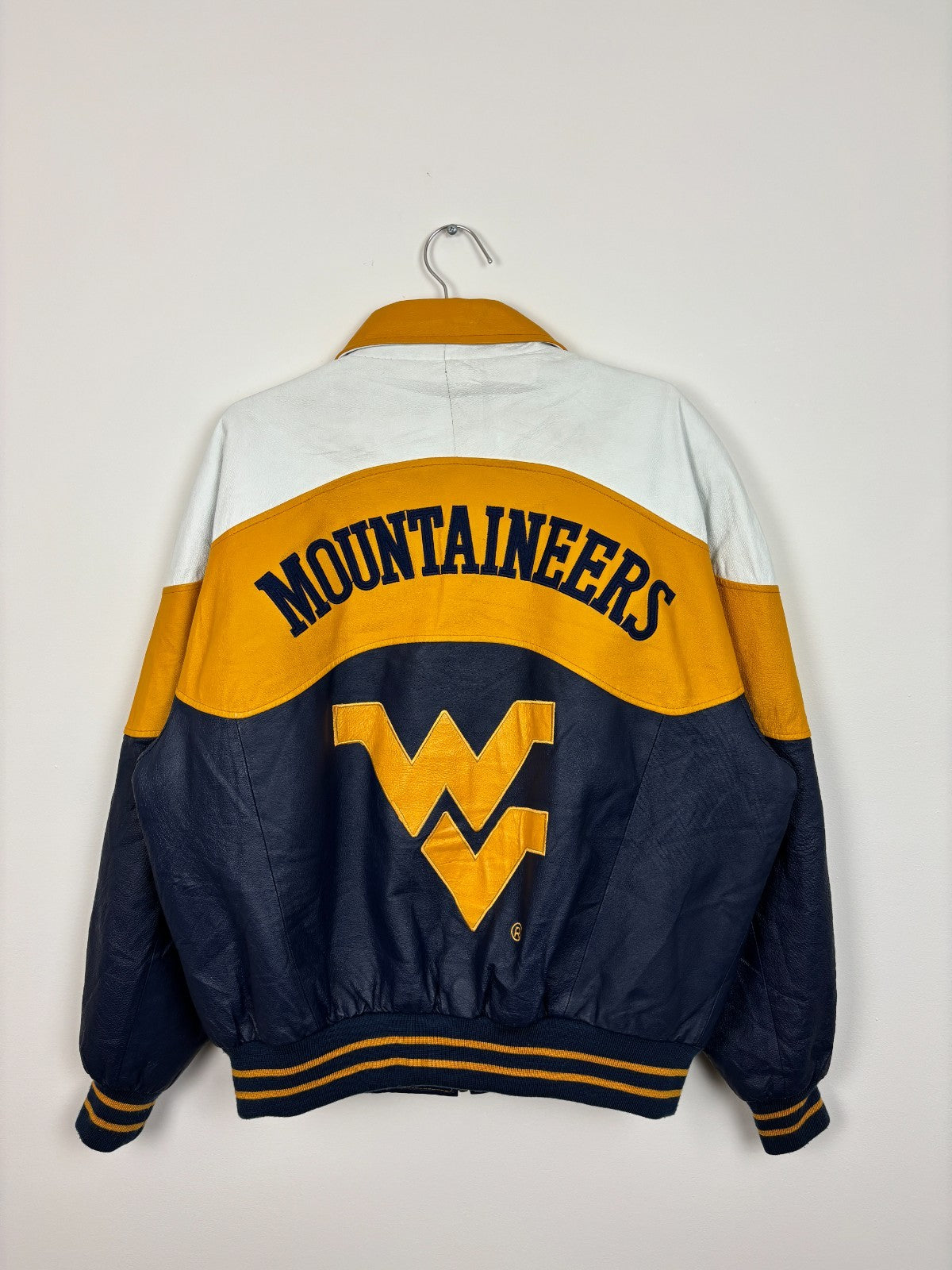 1990s Vintage West Virginia Mountaineers Leather Jacket
